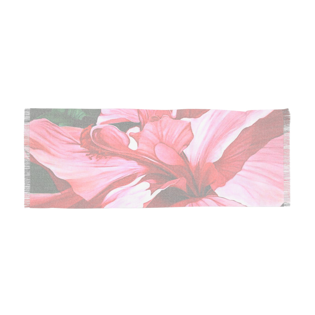 Light Scarf LIsa Herrera art print Tropical Hibiscus - Pink Floral Beach Wrap