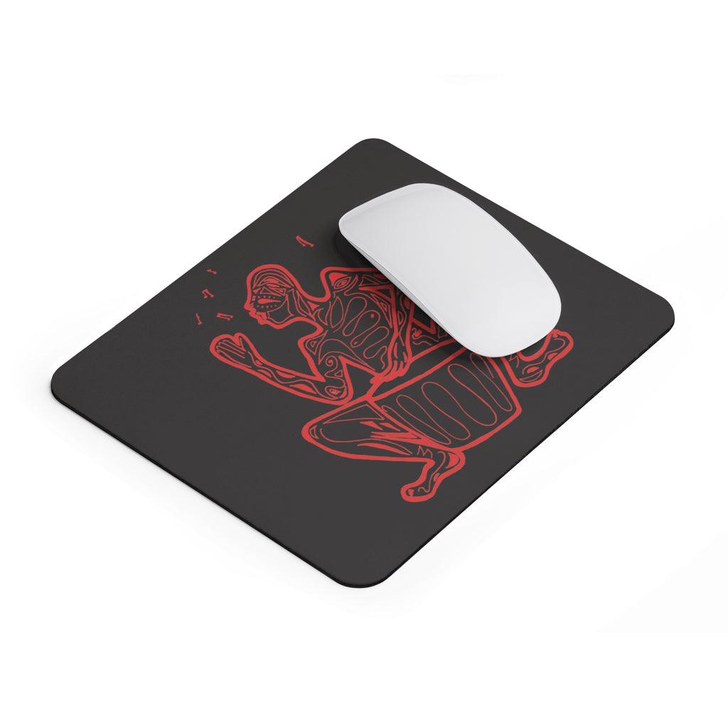 Mouse Pad Native Drummer Line drawing — Red Native Drummer Tribal Beat Mouse Pad
