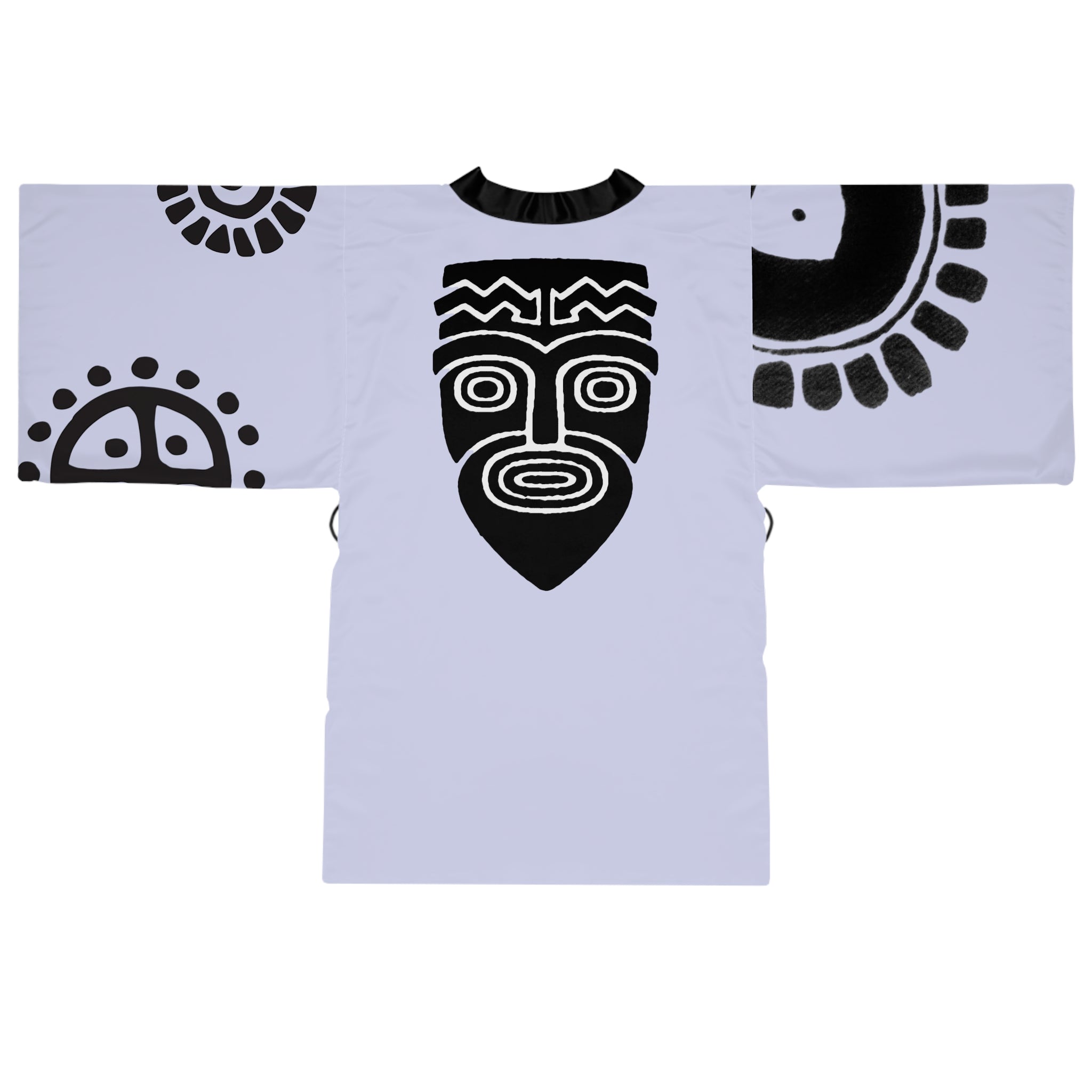 Kimono Robe Petroglyphs Lilac — Lightweight Long Sleeve Lounge Wrap