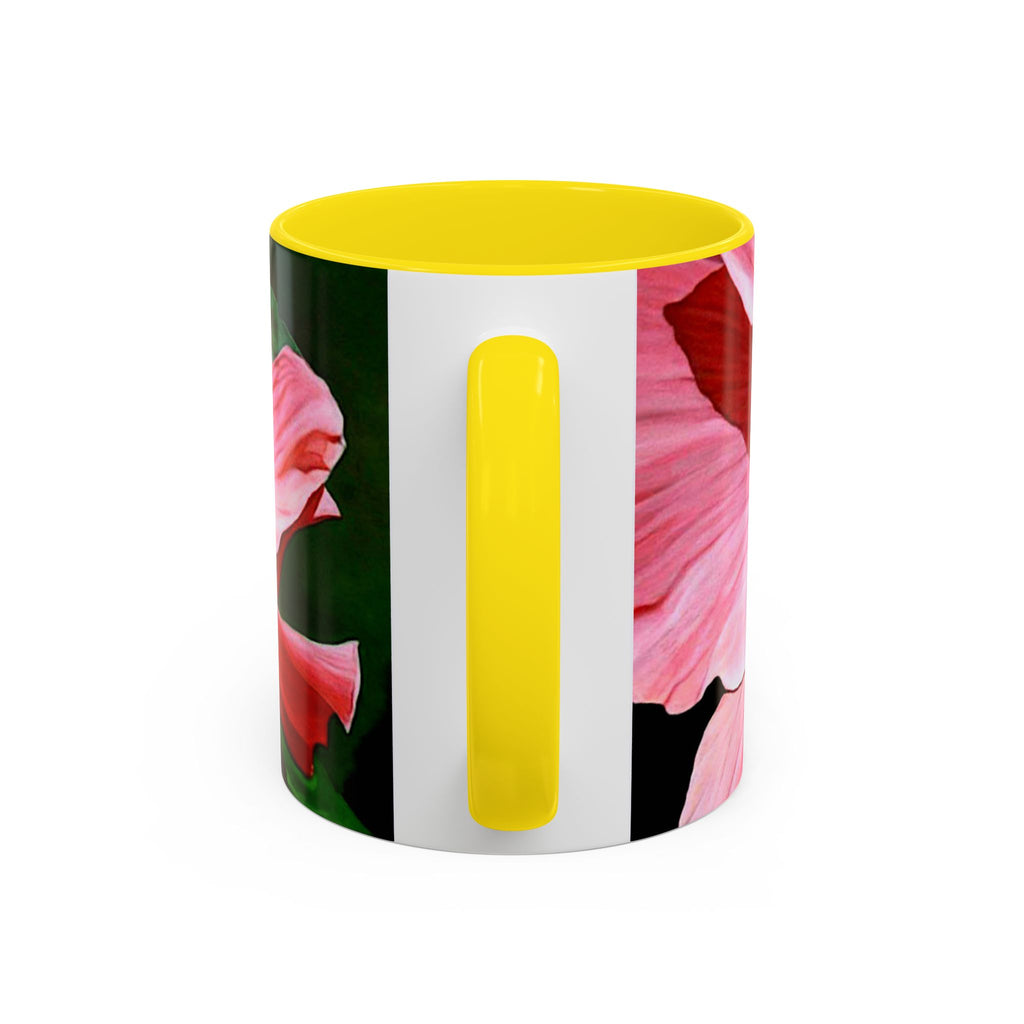 Coffee Mug Pink Hibiscus Painting (11, 15oz)