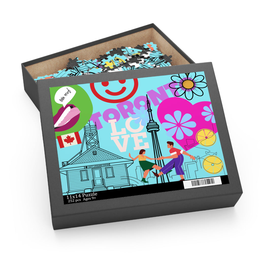 Toronto colorful graphic puzzle — Colorful Beach Art Jigsaw (120/252/500-Piece)
