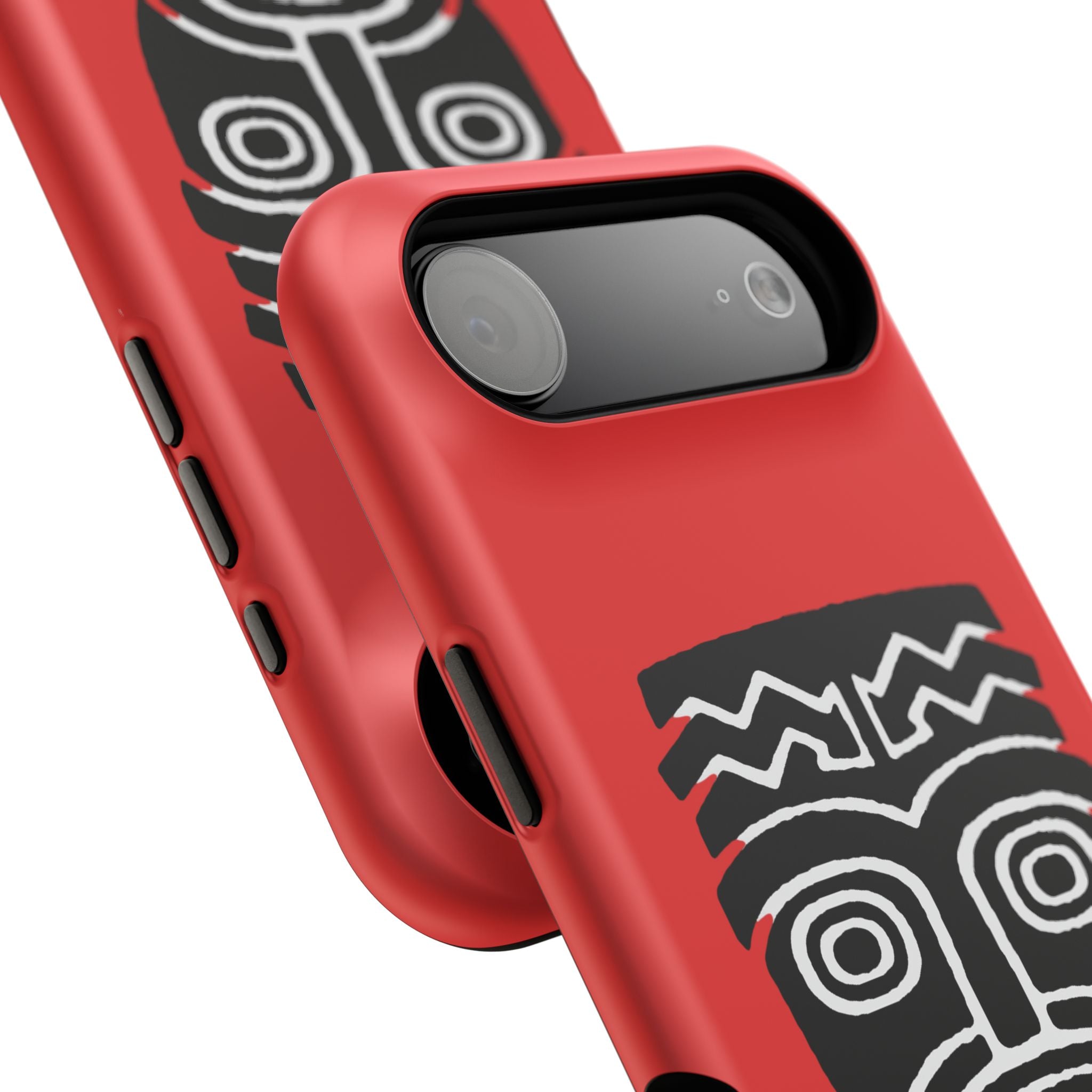 Phone Case Tiki Mask Impact-Resistant Phone Case — Bold Red Protective Cover