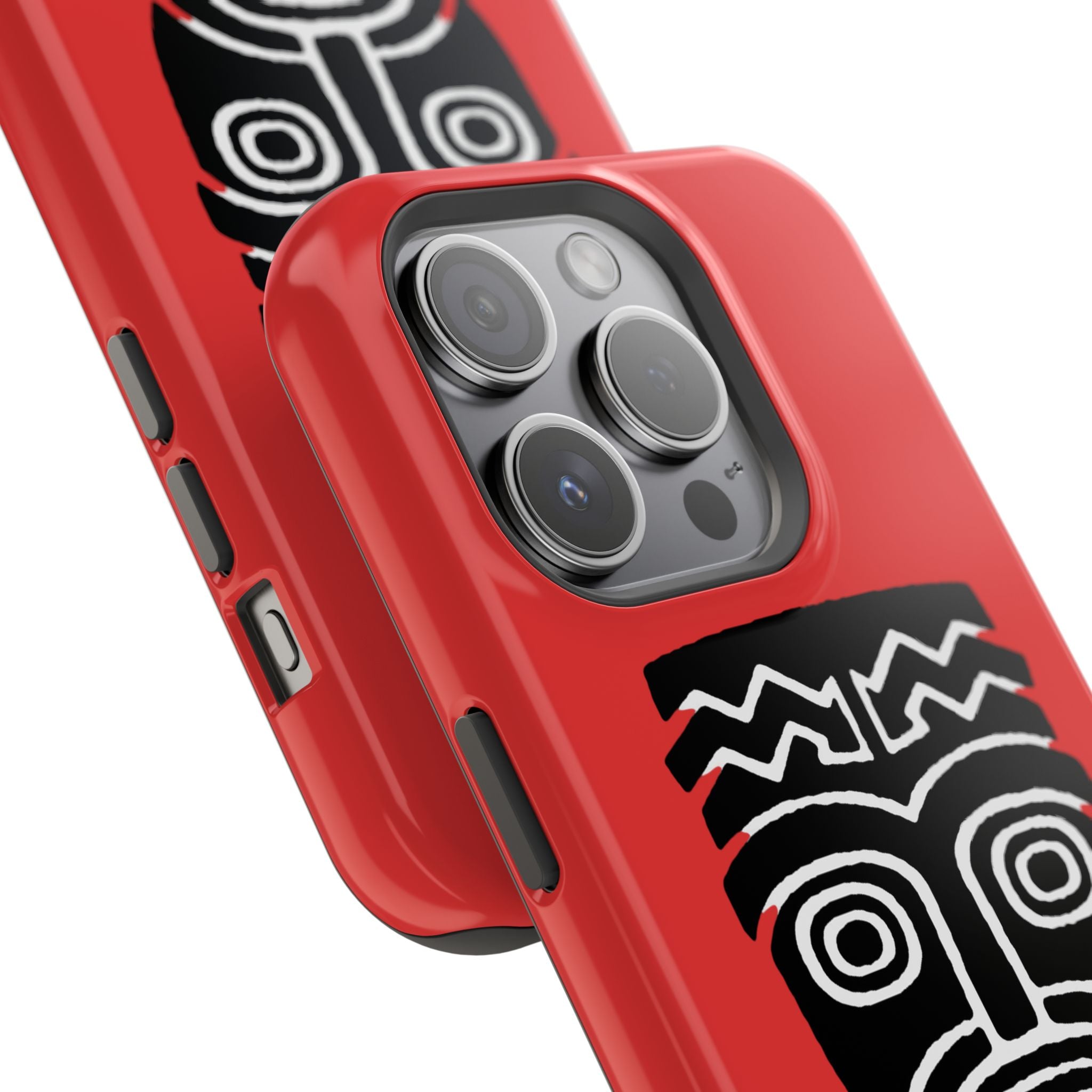 Phone Case Tiki Mask Impact-Resistant Phone Case — Bold Red Protective Cover