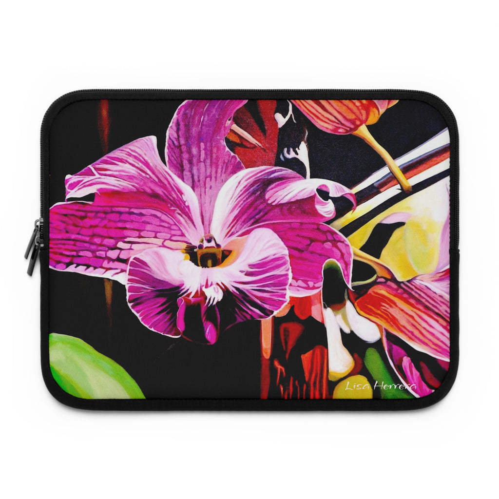 Laptop Sleeve Lisa Herrera art Purple Orchid — Vibrant Orchid Floral Protective Case for 13"/15" Laptops