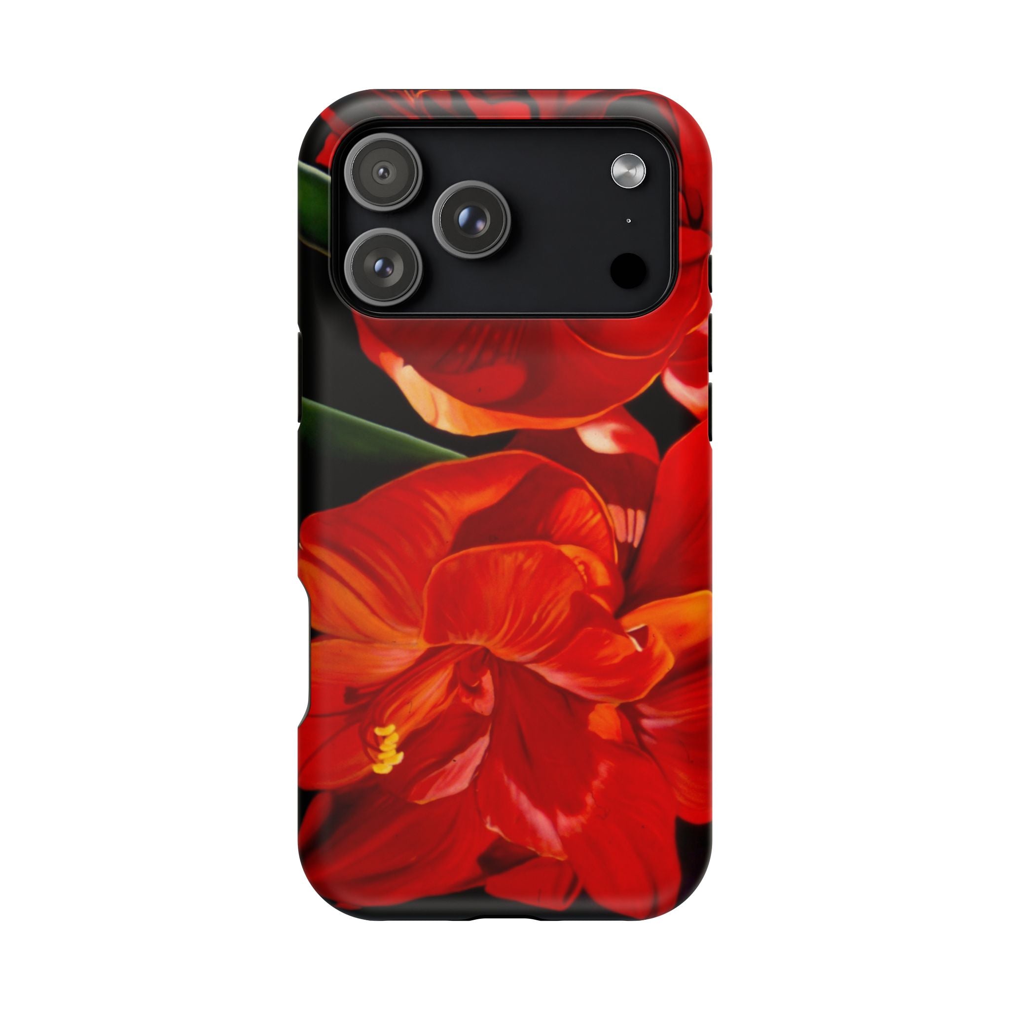 Phone case Lisa Herrera art print Red Amaryllis Floral Impact-Resistant Phone Case