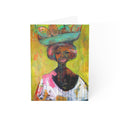 Greeting Card Lisa Herrera art print Caribbean Woman Fruit Basket — Blank Inside (Pack of 1/10/30/50)