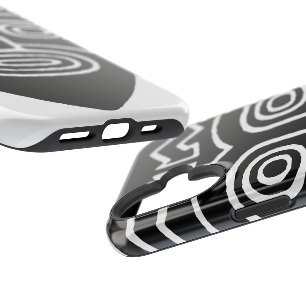 Phone Case — Black & White Tribal Mask Impact-Resistant Case