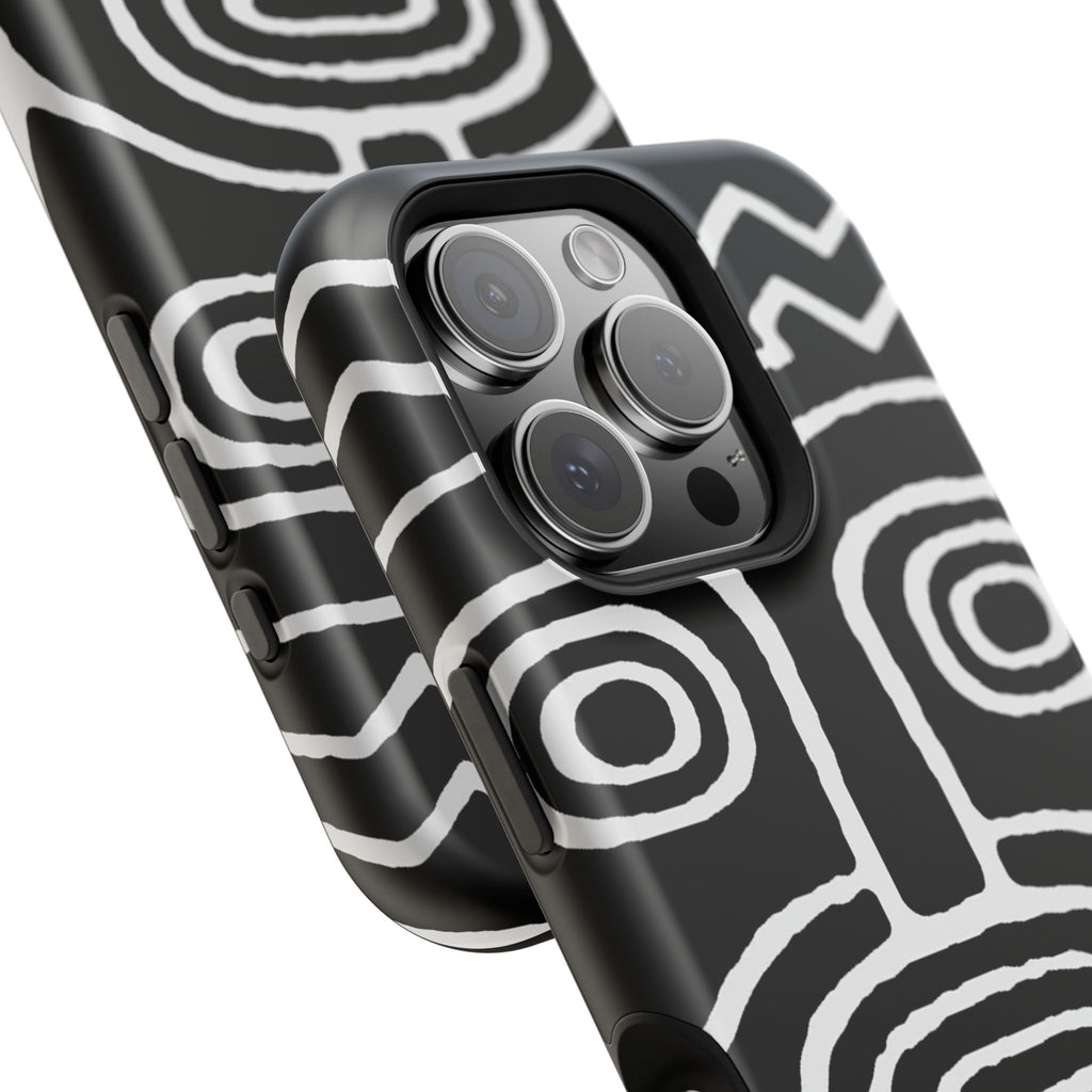 Phone Case — Black & White Tribal Mask Impact-Resistant Case