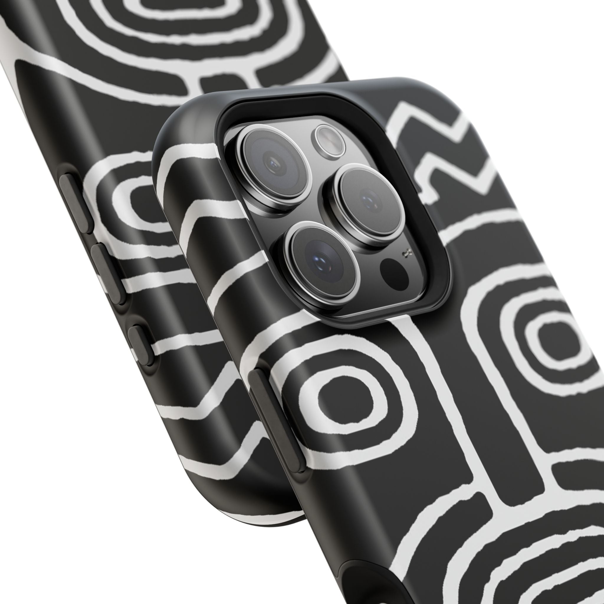 Phone Case — Black & White Tribal Mask Impact-Resistant Case