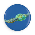 Sea Turtle Magnet Button — Ocean Wildlife Round Magnetic Pin