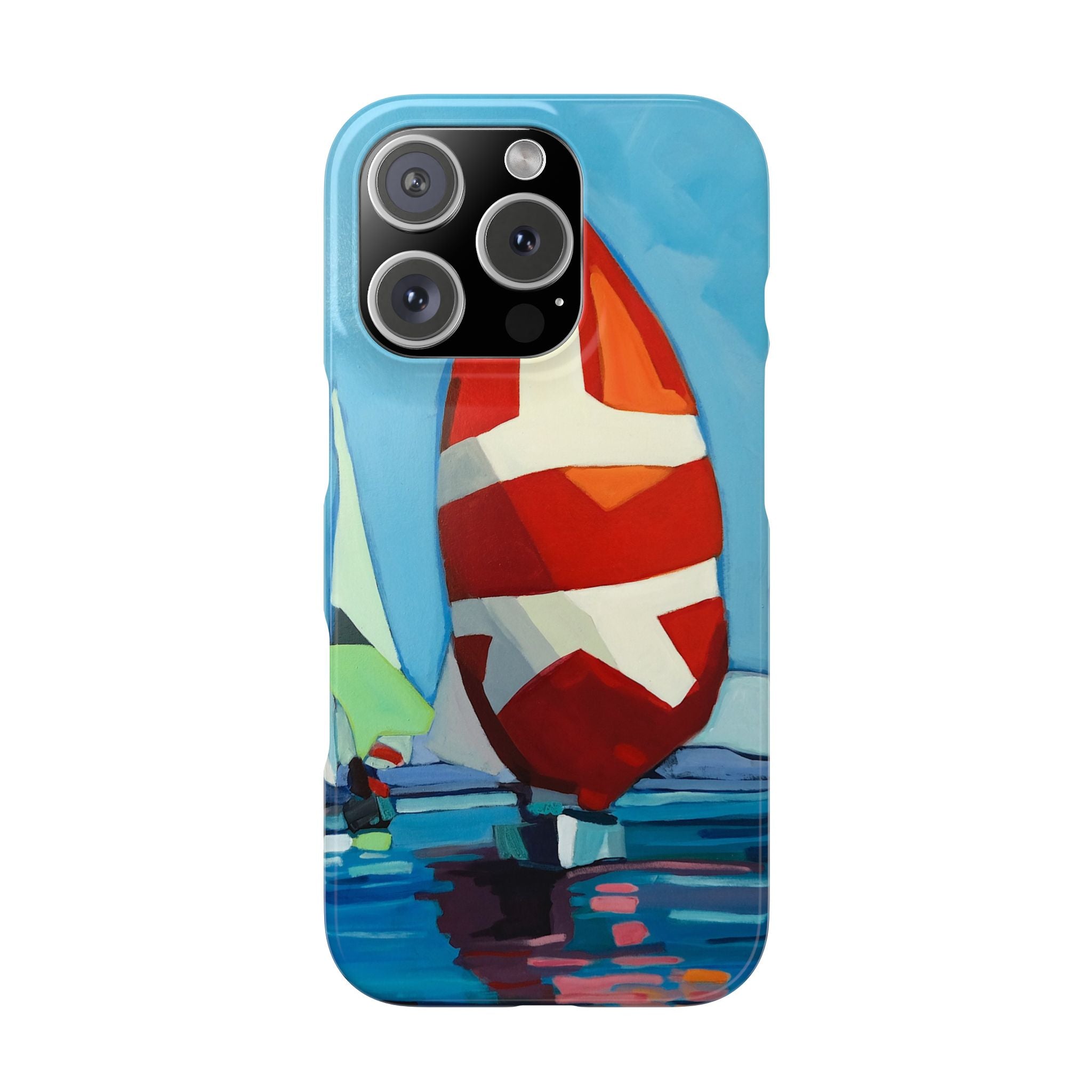 phone case lisa herrera art Sailboat Reflection Slim Case — Colorful Nautical Phone Case