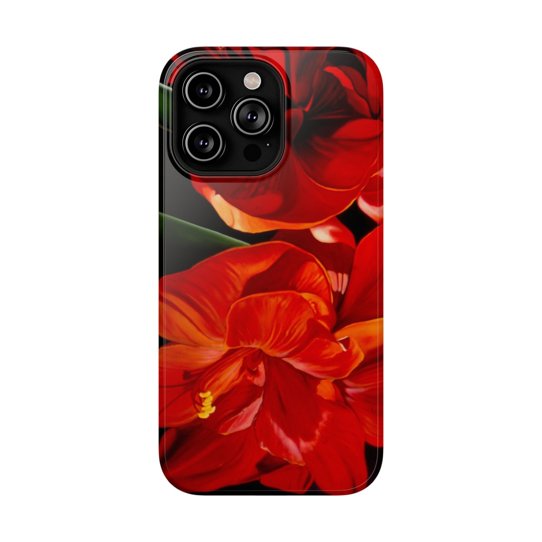 Phone case Lisa Herrera art print Red Amaryllis Floral Impact-Resistant Phone Case