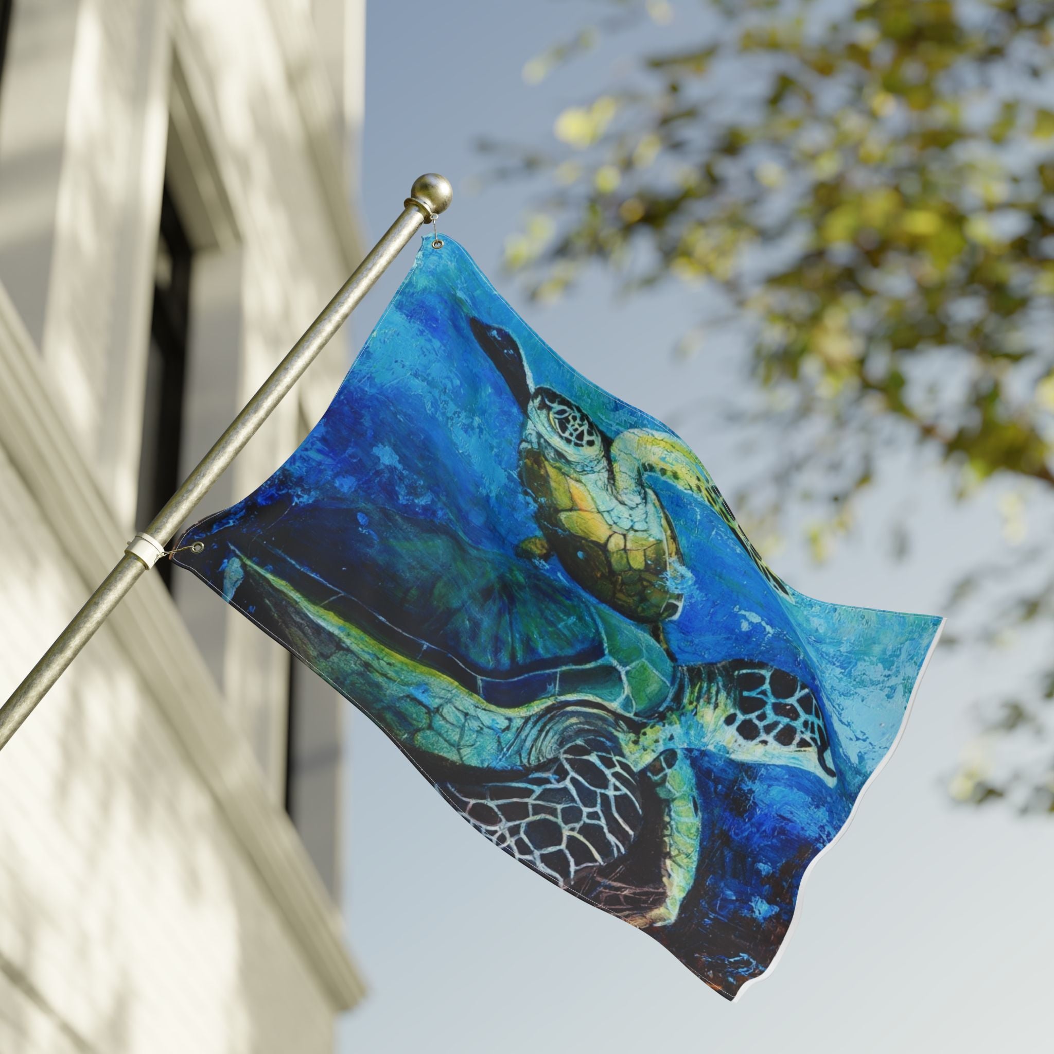 Outdoor Flag - Sea Turtle Double-Sided