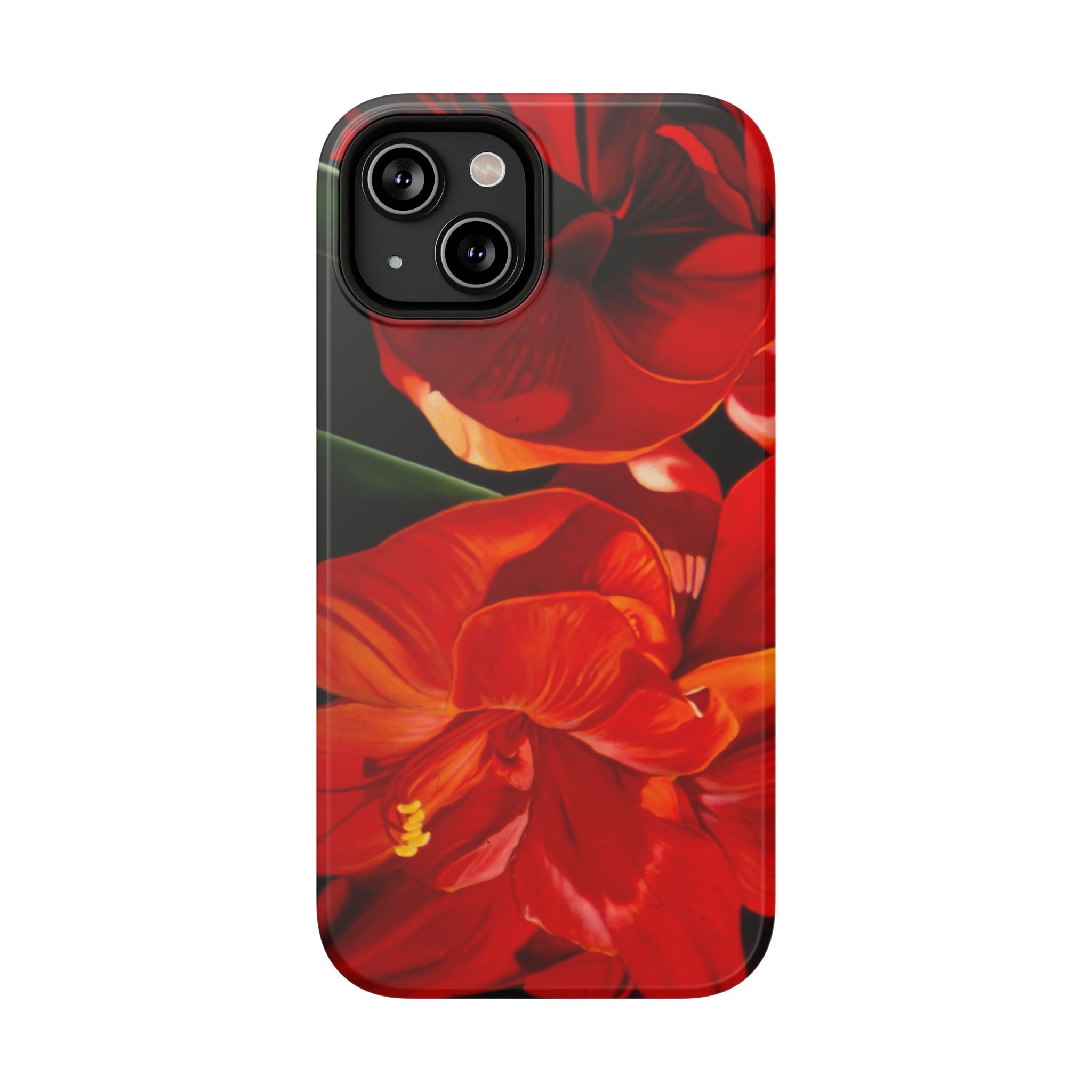 Phone case Lisa Herrera art print Red Amaryllis Floral Impact-Resistant Phone Case