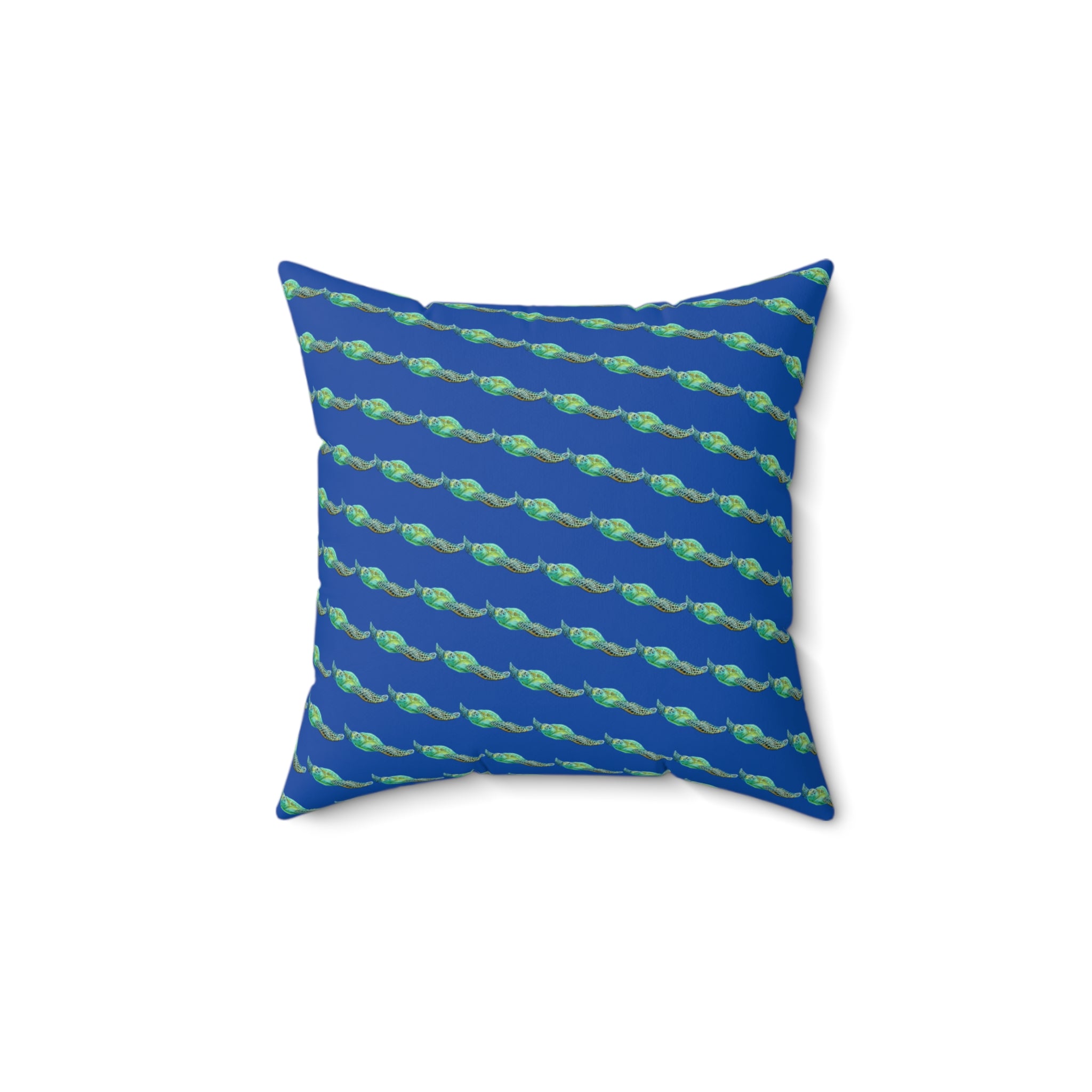 Throw Pillow Sea Turtle pattern - Aqua Coastal Decorative Cushion