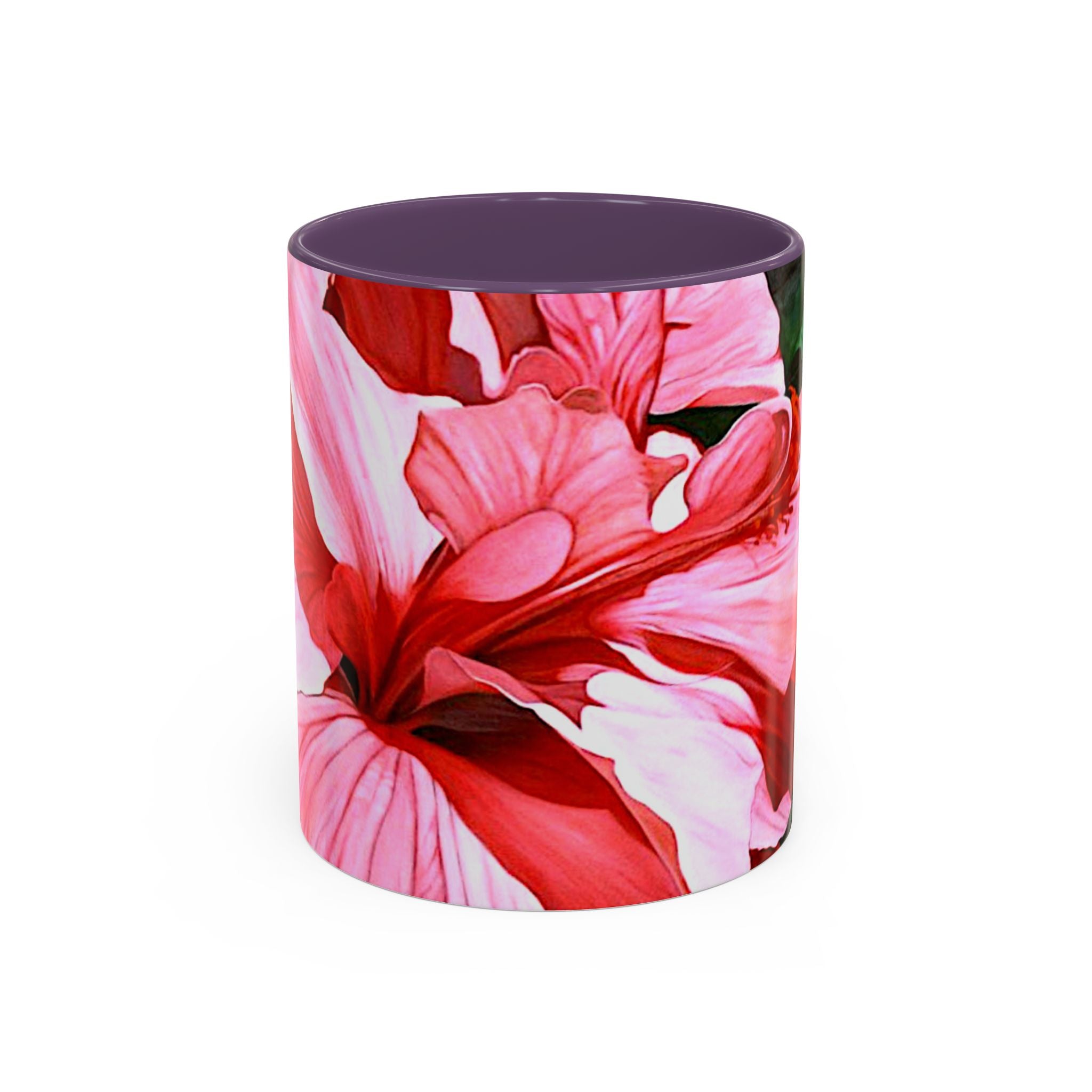 Coffee Mug Pink Hibiscus Painting (11, 15oz)