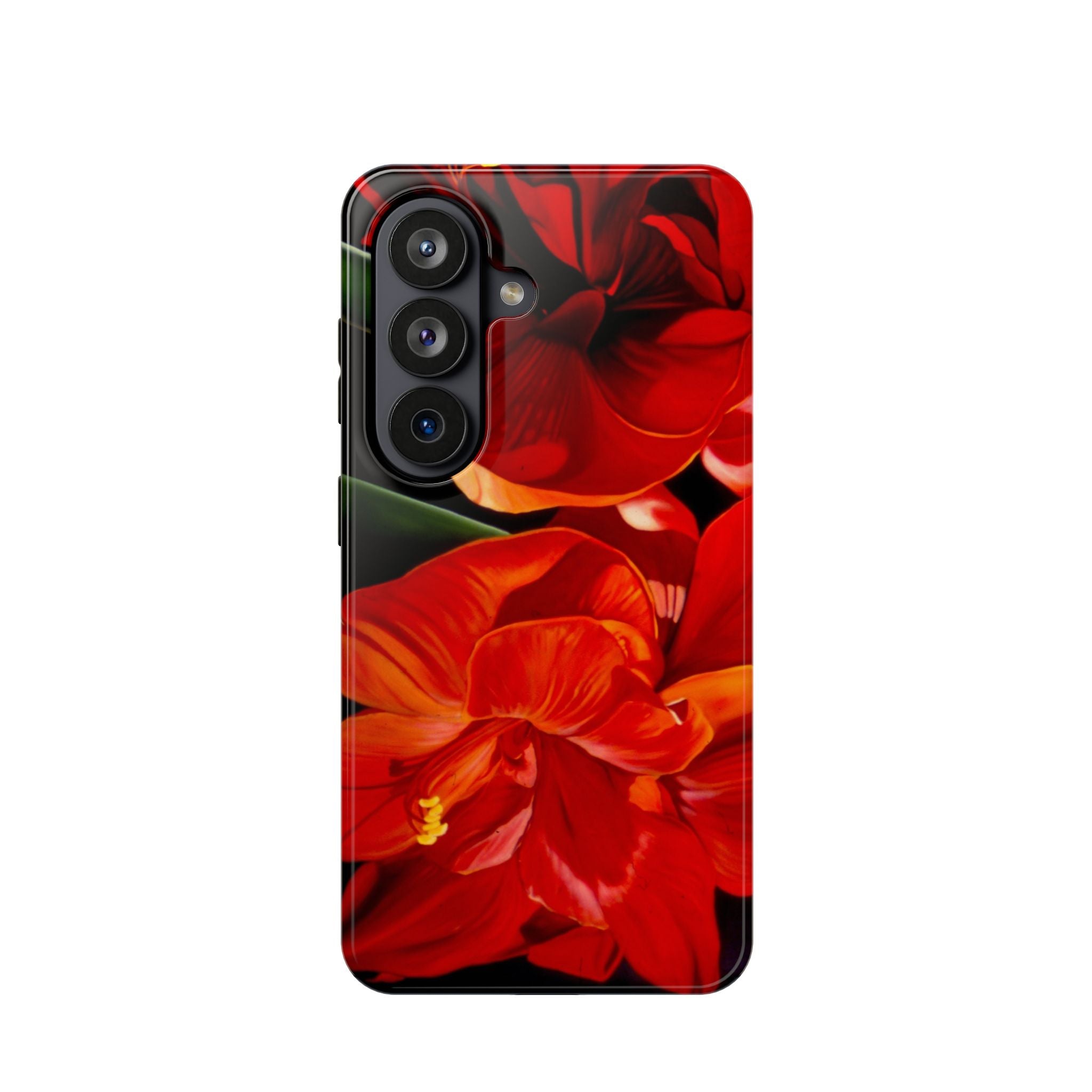 Phone case Lisa Herrera art print Red Amaryllis Floral Impact-Resistant Phone Case