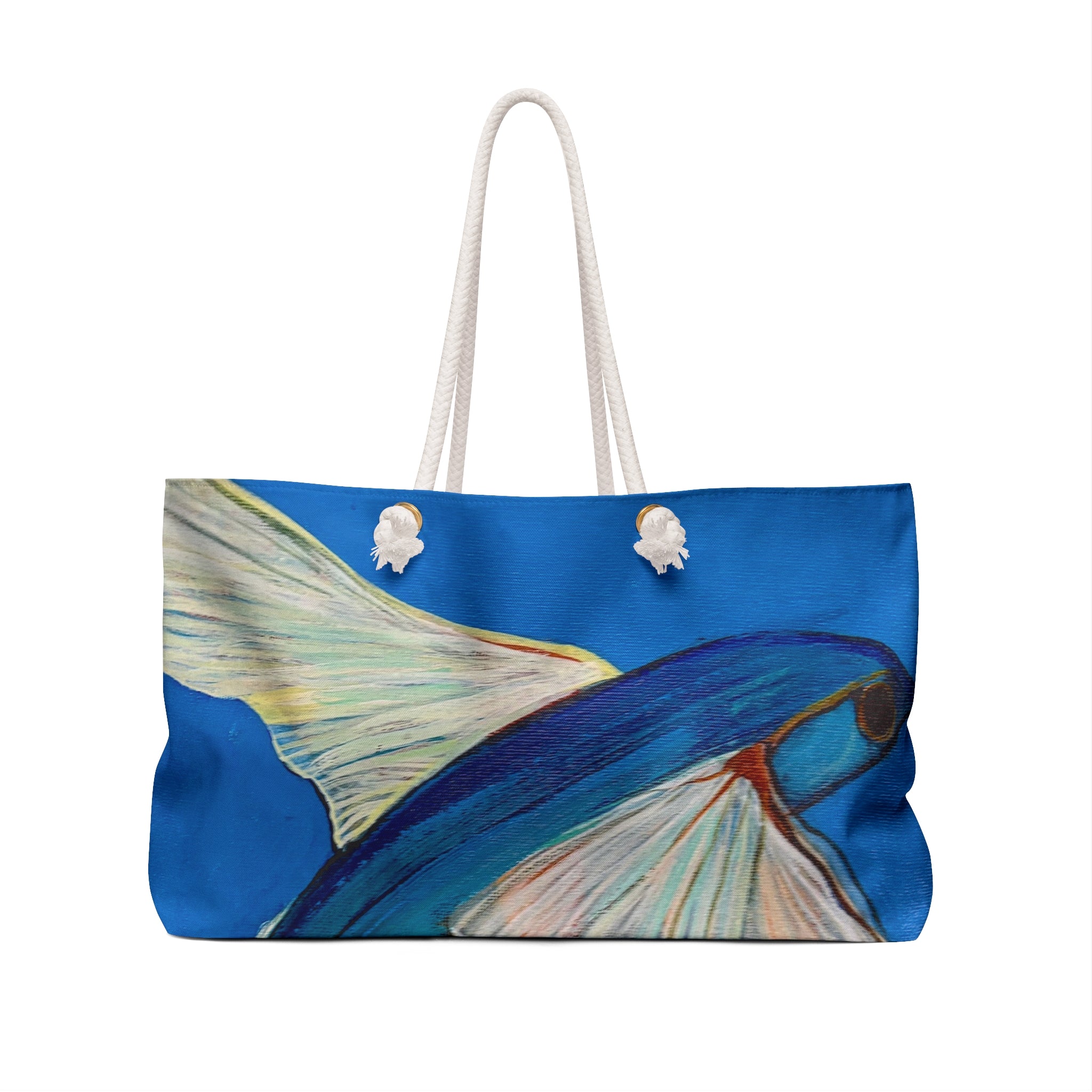 Weekender Bag Lisa Herrera art print Flying Fish – Nautical Blue Travel Tote