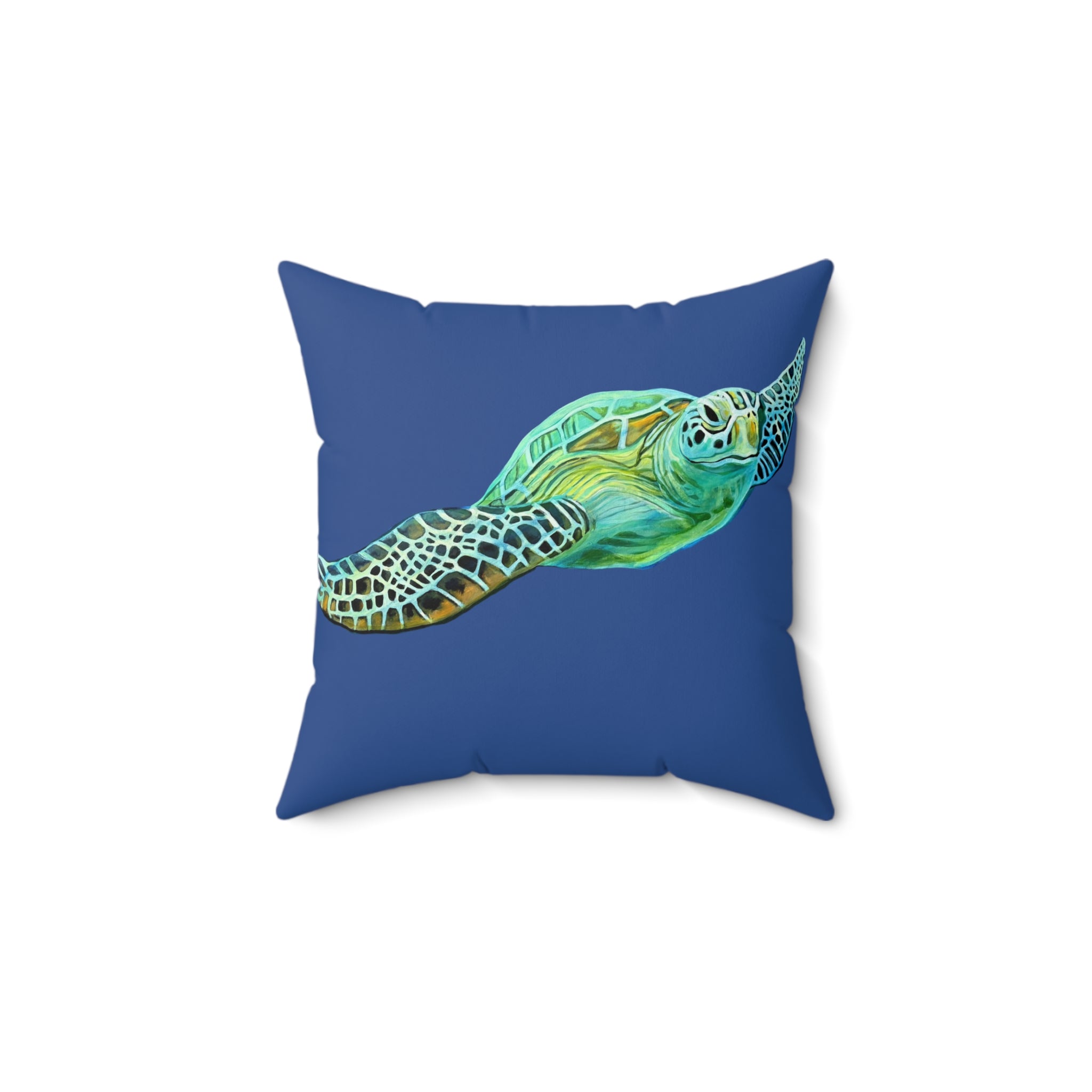 Throw Pillow Sea Turtle  - Aqua Coastal Decorative Cushion