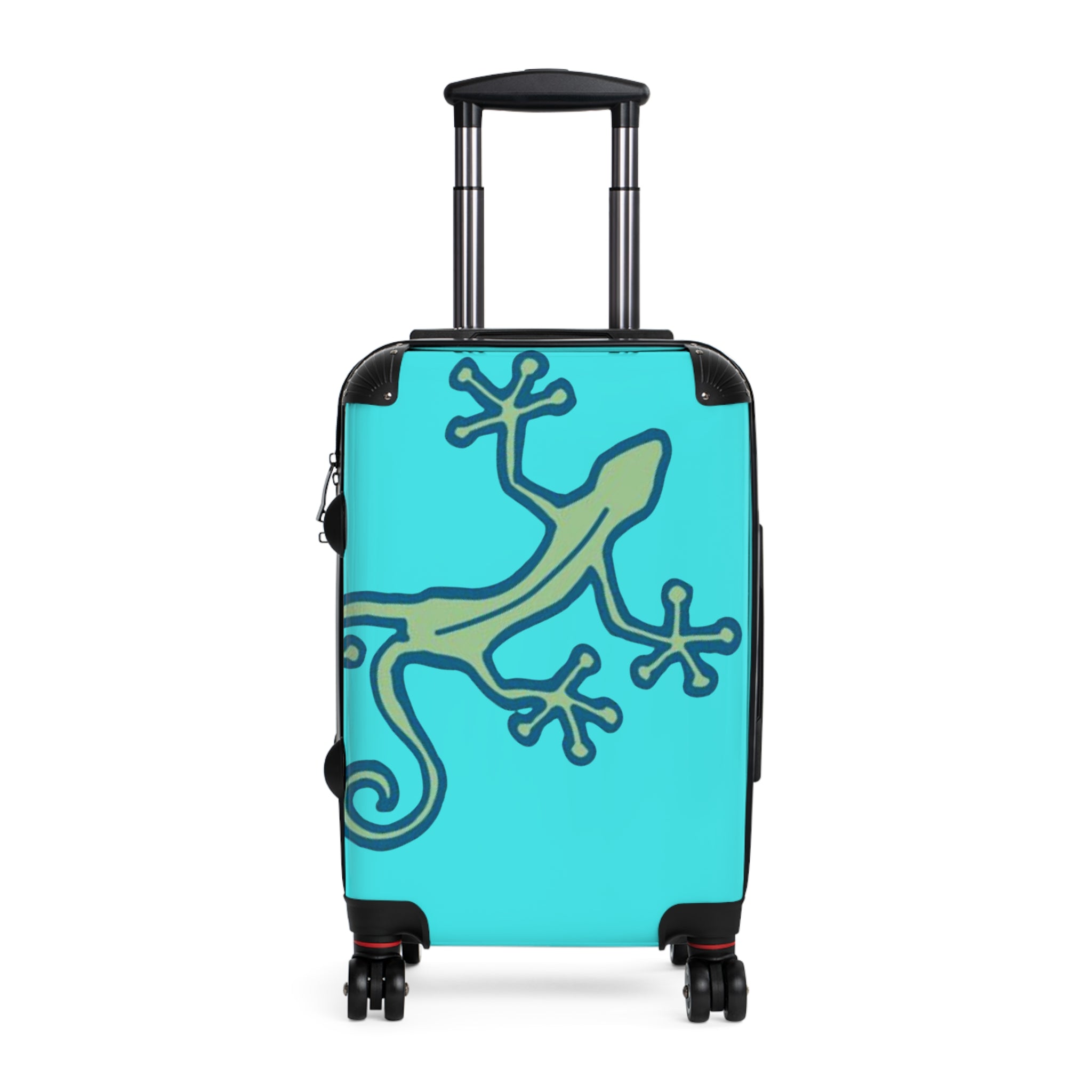 Carry-on Suitcase Native Lizard Lt. Turqoise Blue — Tribal Travel Luggage