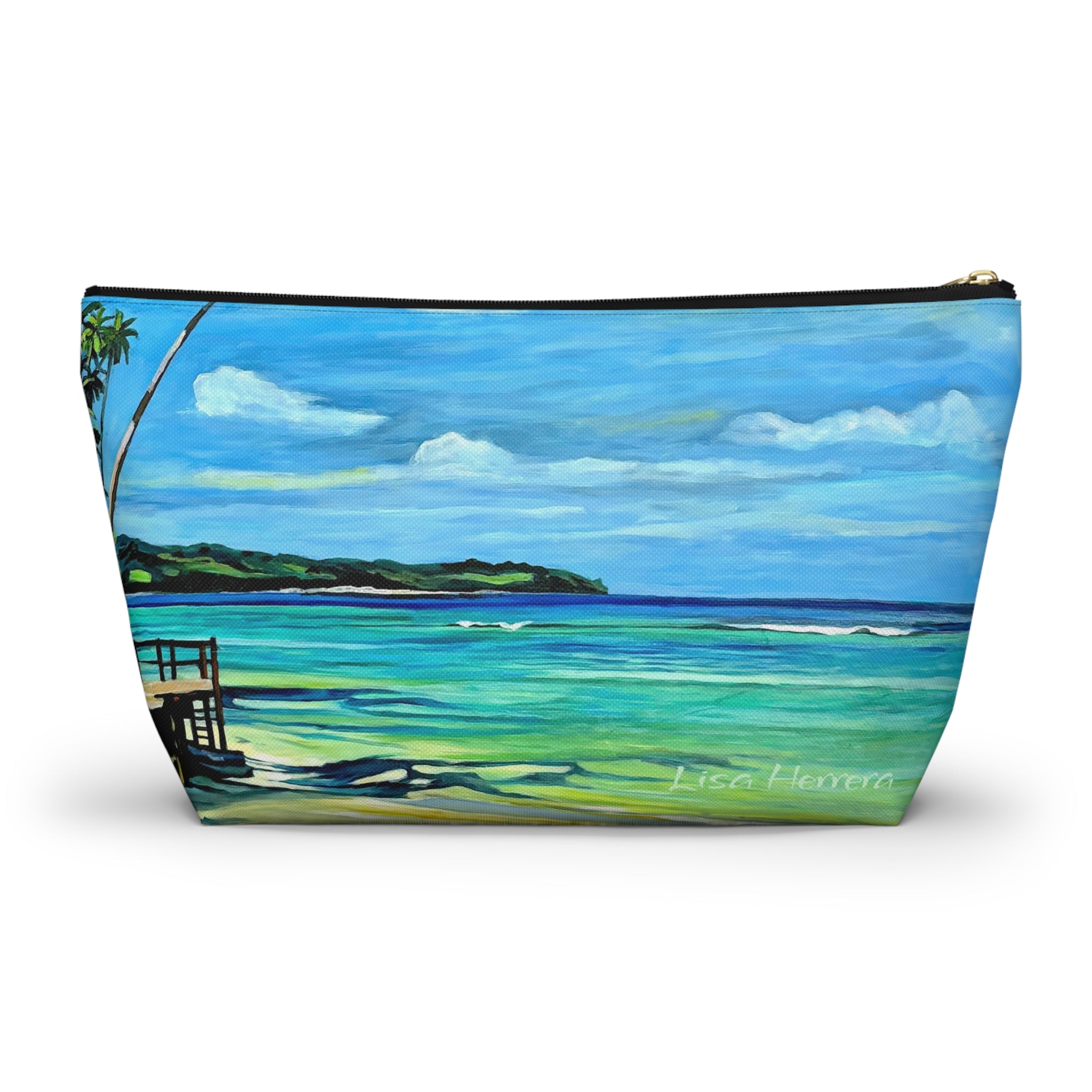 Accesory Pouch Lisa Herrera Art Tropical Beach — Palm Tree Cosmetic Bag
