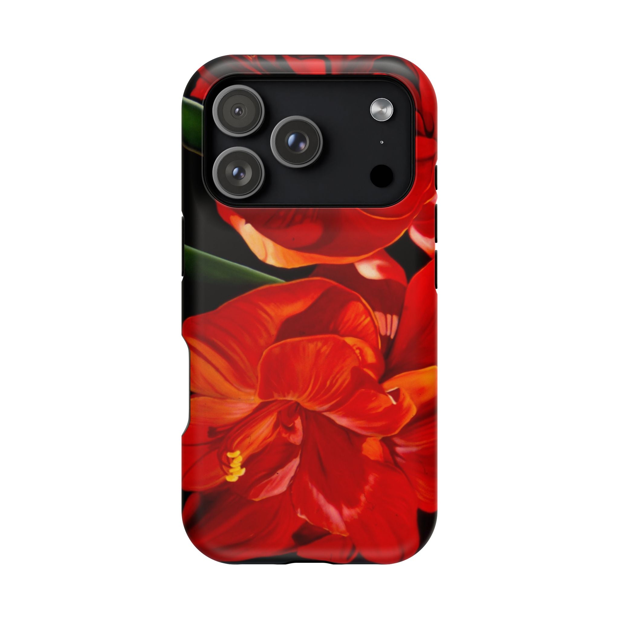 Phone case Lisa Herrera art print Red Amaryllis Floral Impact-Resistant Phone Case