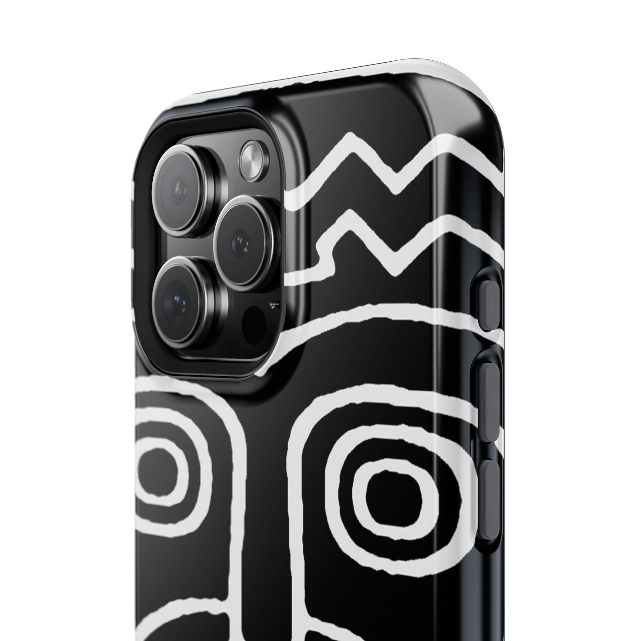 Phone Case — Black & White Tribal Mask Impact-Resistant Case