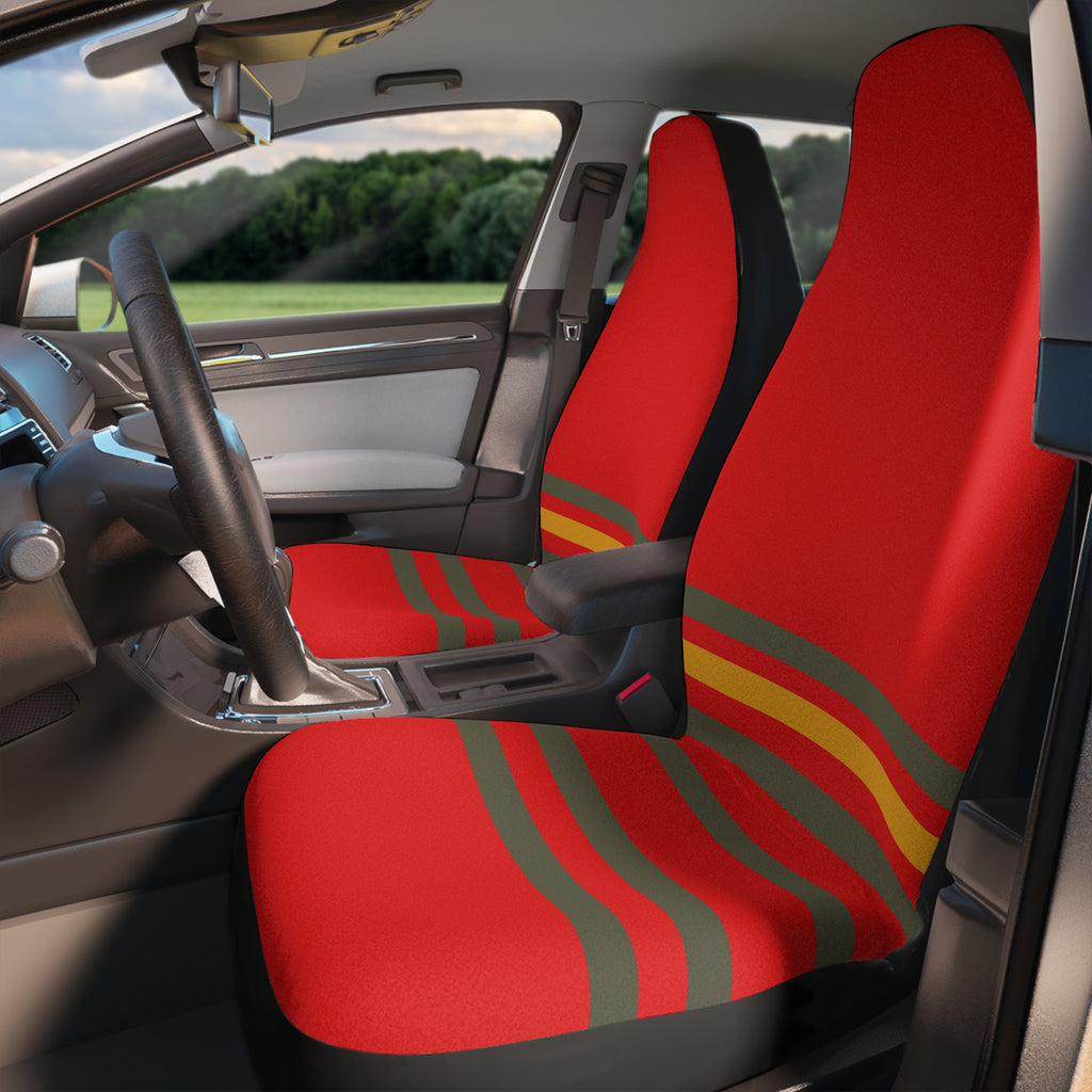 Car Seat Covers — Retro Racing Red Stripe Auto Seat Protector