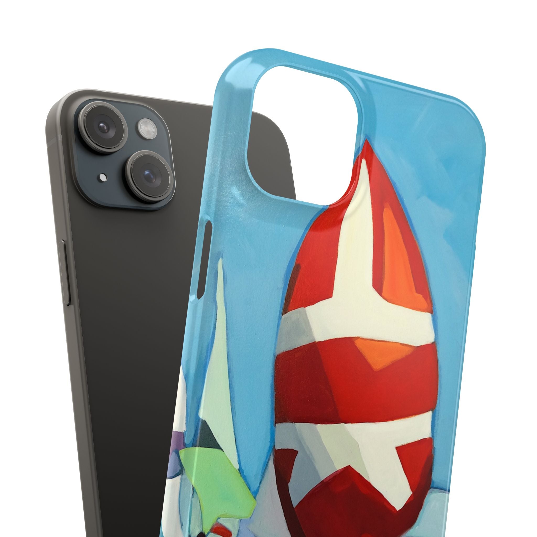 phone case lisa herrera art Sailboat Reflection Slim Case — Colorful Nautical Phone Case