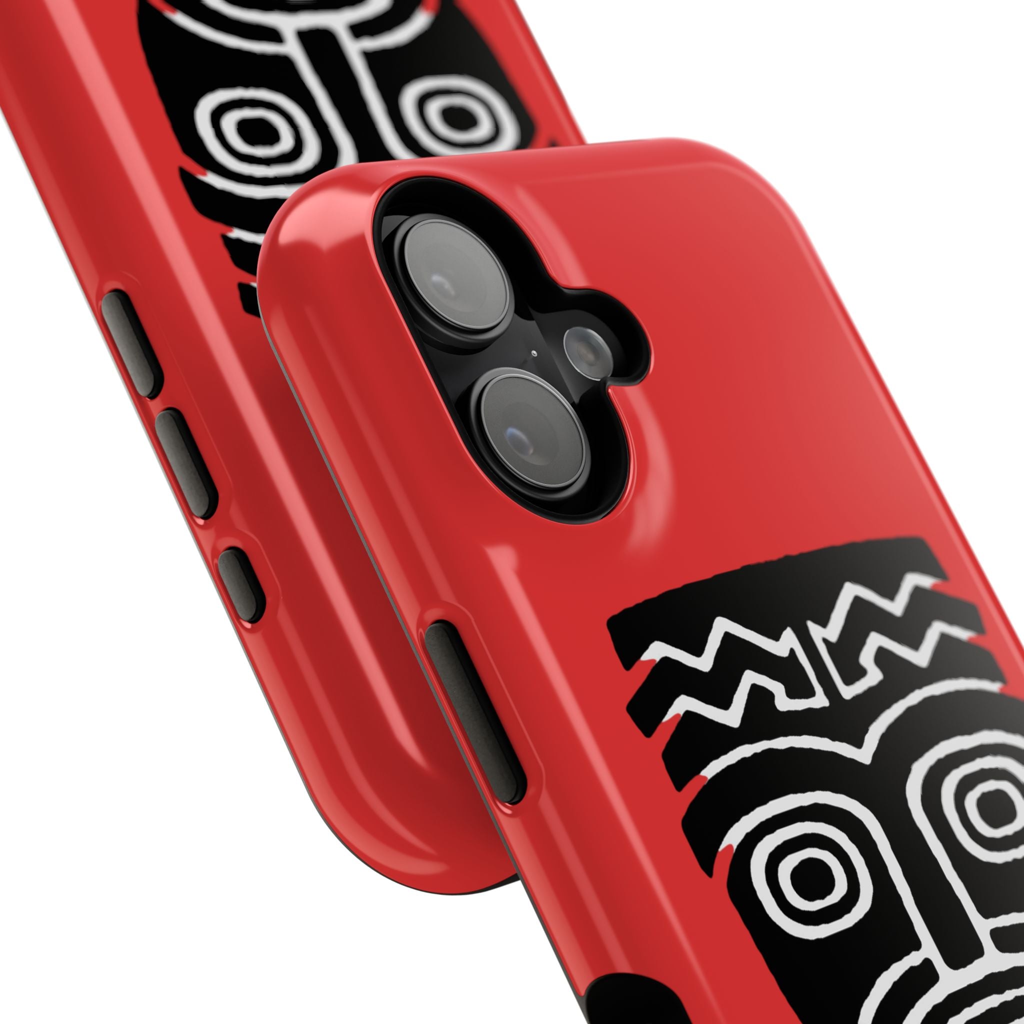 Phone Case Tiki Mask Impact-Resistant Phone Case — Bold Red Protective Cover