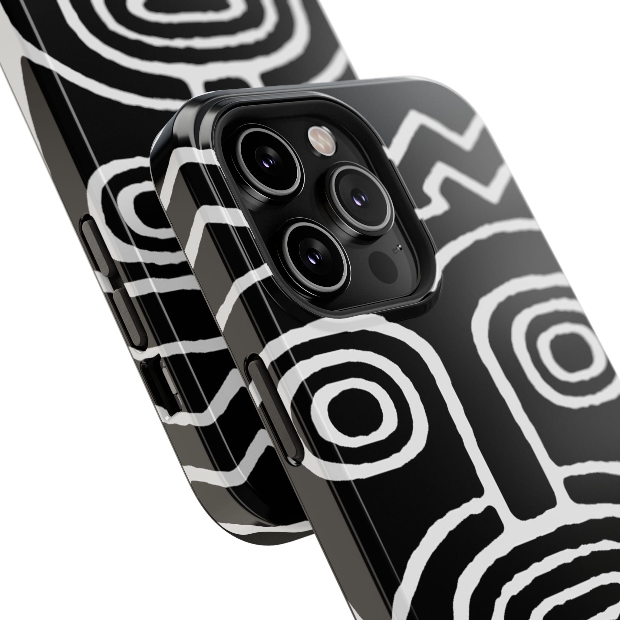 Phone Case — Black & White Tribal Mask Impact-Resistant Case