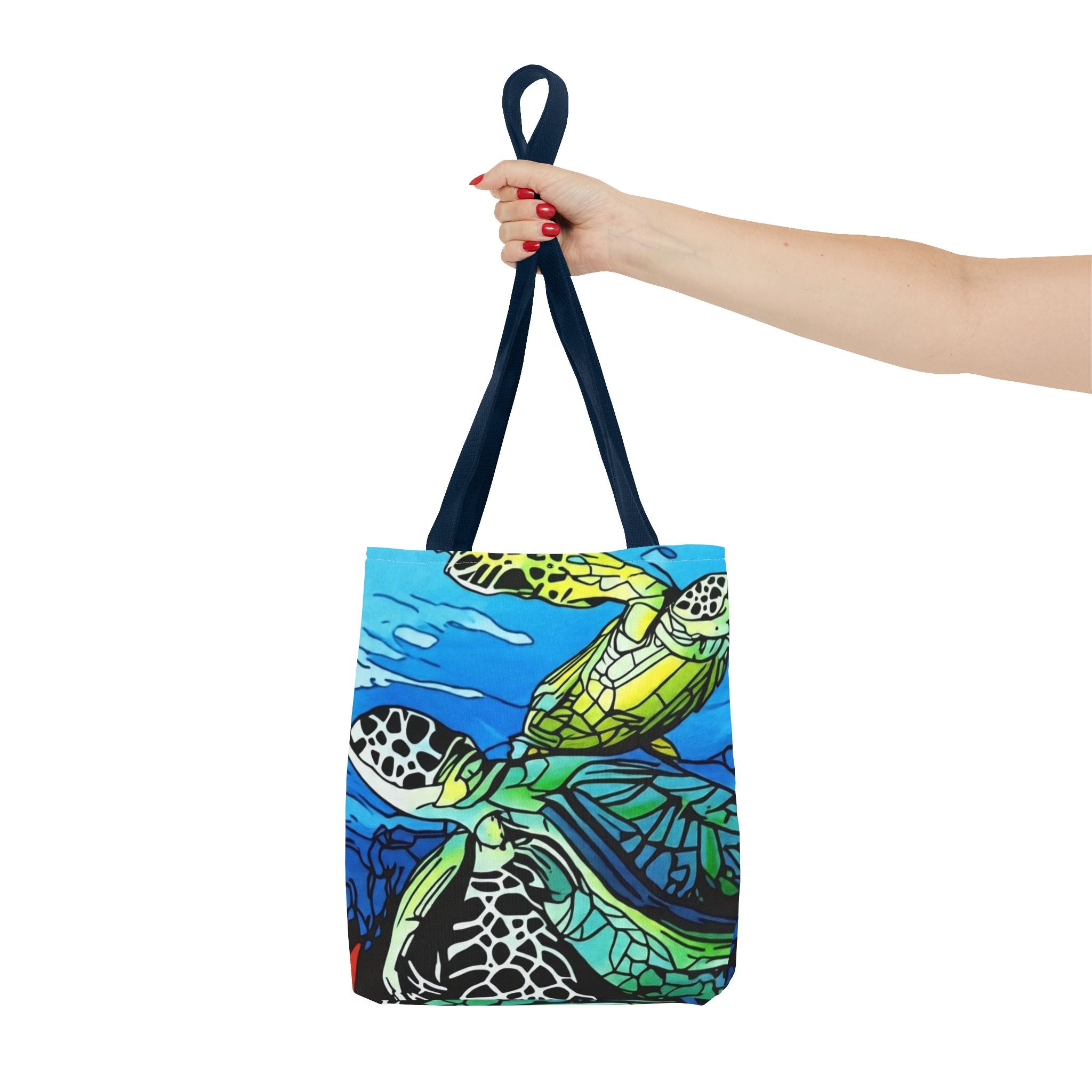 Tote Bag Sea Turtle Art  — Colorful Ocean Wildlife Canvas Tote