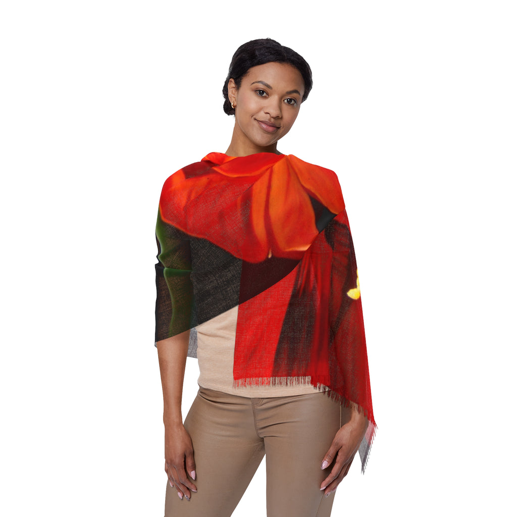Floral Light Scarf Lisa Herrera art print Red Amaryllis  – Vibrant Botanical Print Light Scarf