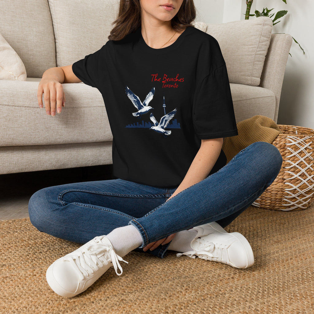 T-Shirt — The Beaches Toronto with Seagulls and cn tower