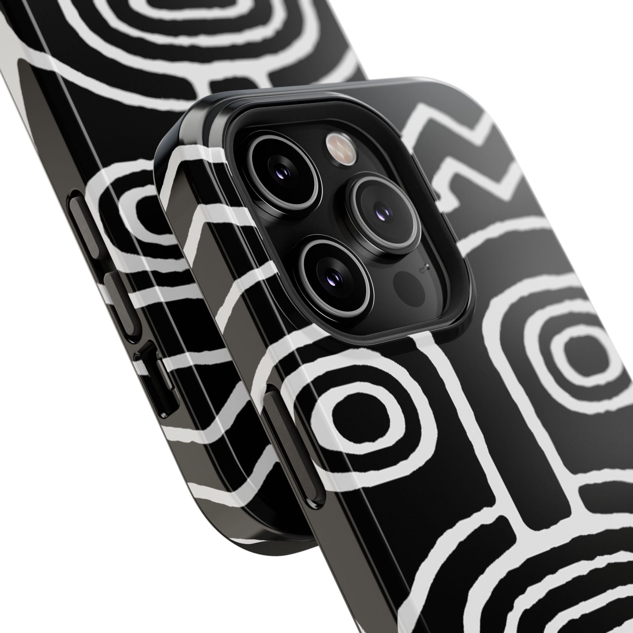 Phone Case — Black & White Tribal Mask Impact-Resistant Case