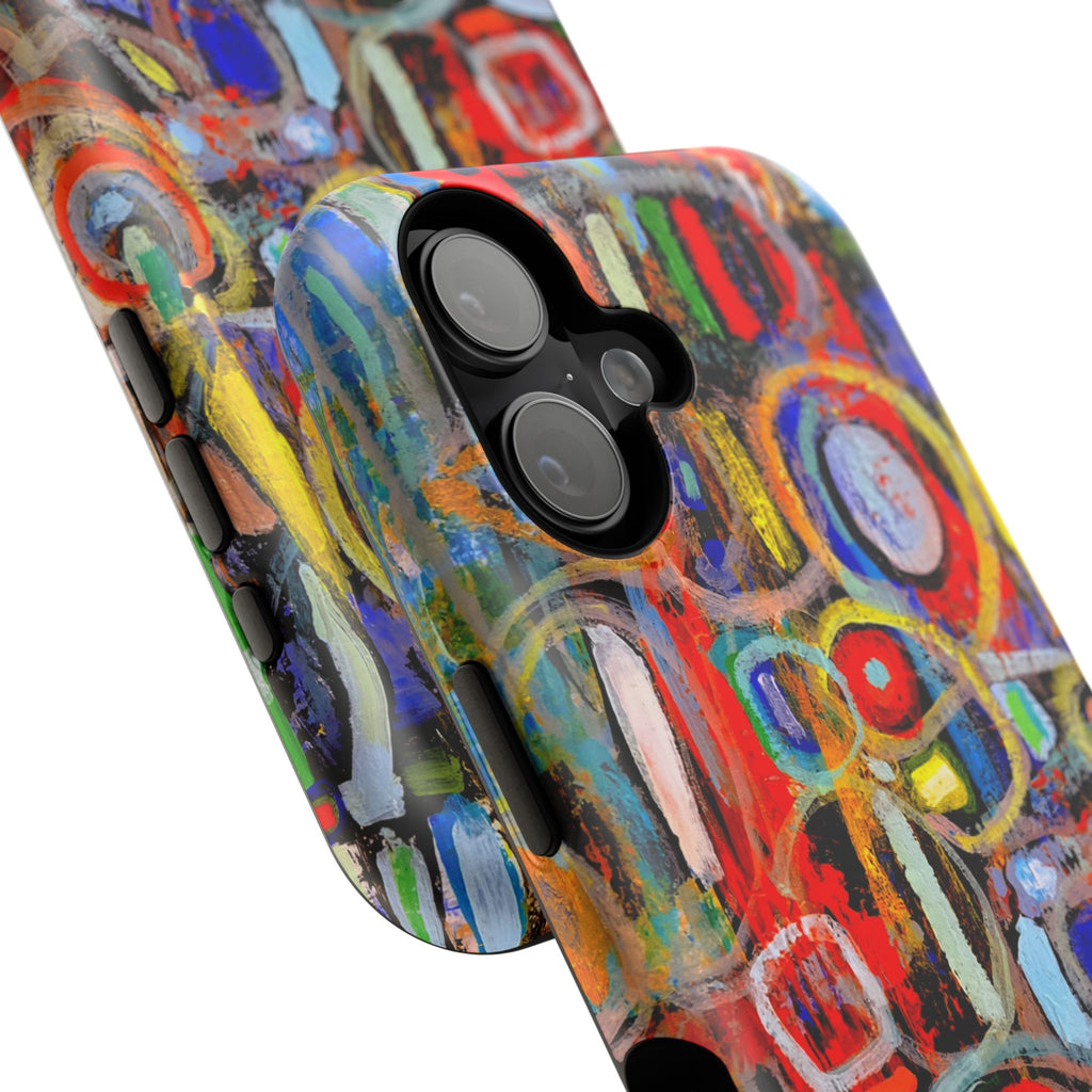 Phone Case lisa herrera art Abstract Colorburst Impact-Resistant Phone Case — Vibrant Modern Art Design