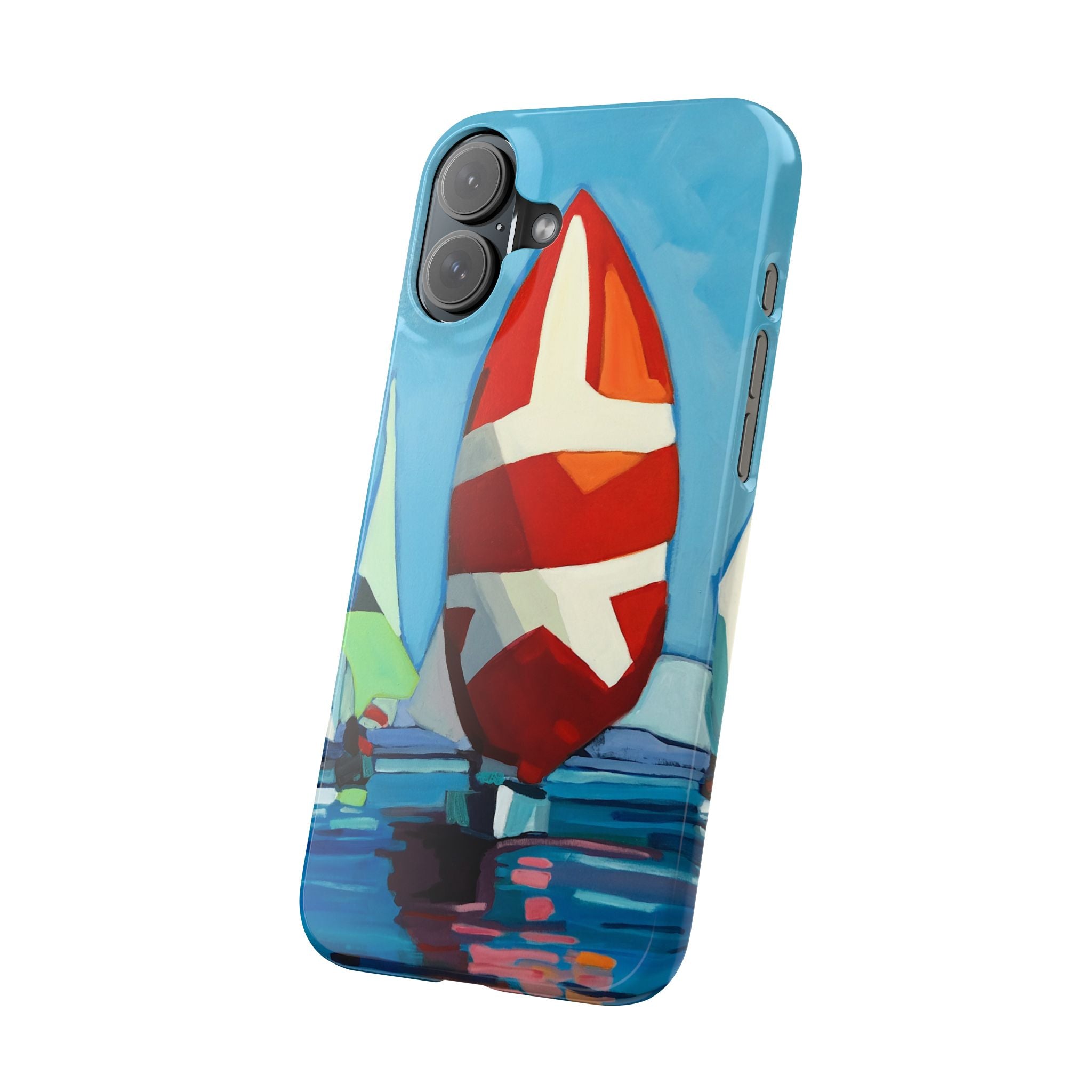 phone case lisa herrera art Sailboat Reflection Slim Case — Colorful Nautical Phone Case