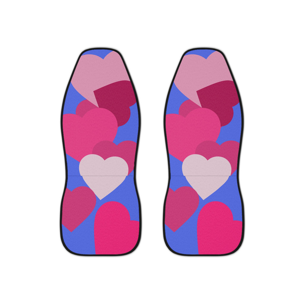 Car Seat Covers - Heart Pattern Pink & Blue Love Motif