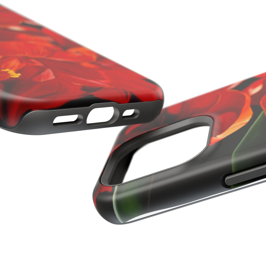 Phone case Lisa Herrera art print Red Amaryllis Floral Impact-Resistant Phone Case