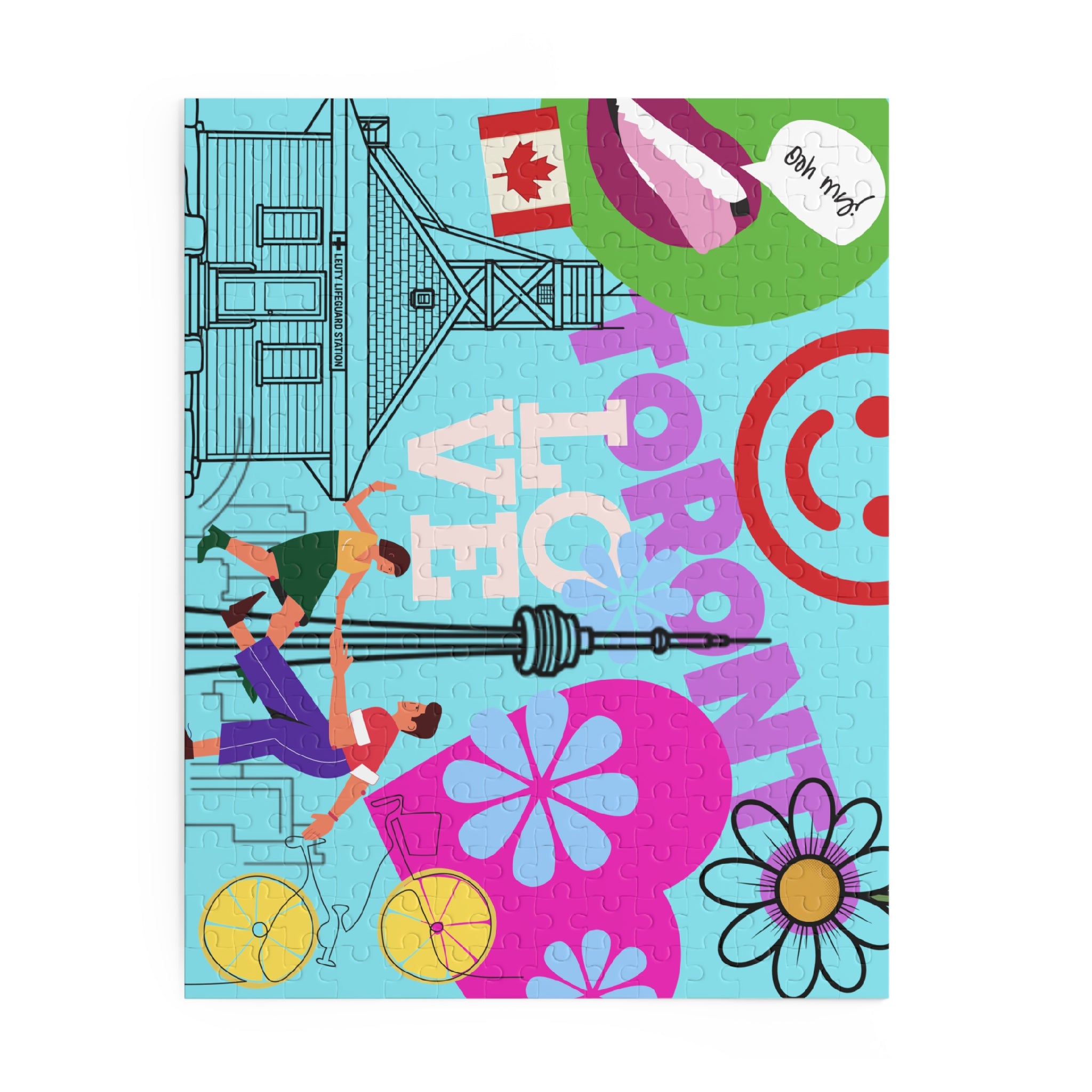 Toronto colorful graphic puzzle — Colorful Beach Art Jigsaw (120/252/500-Piece)