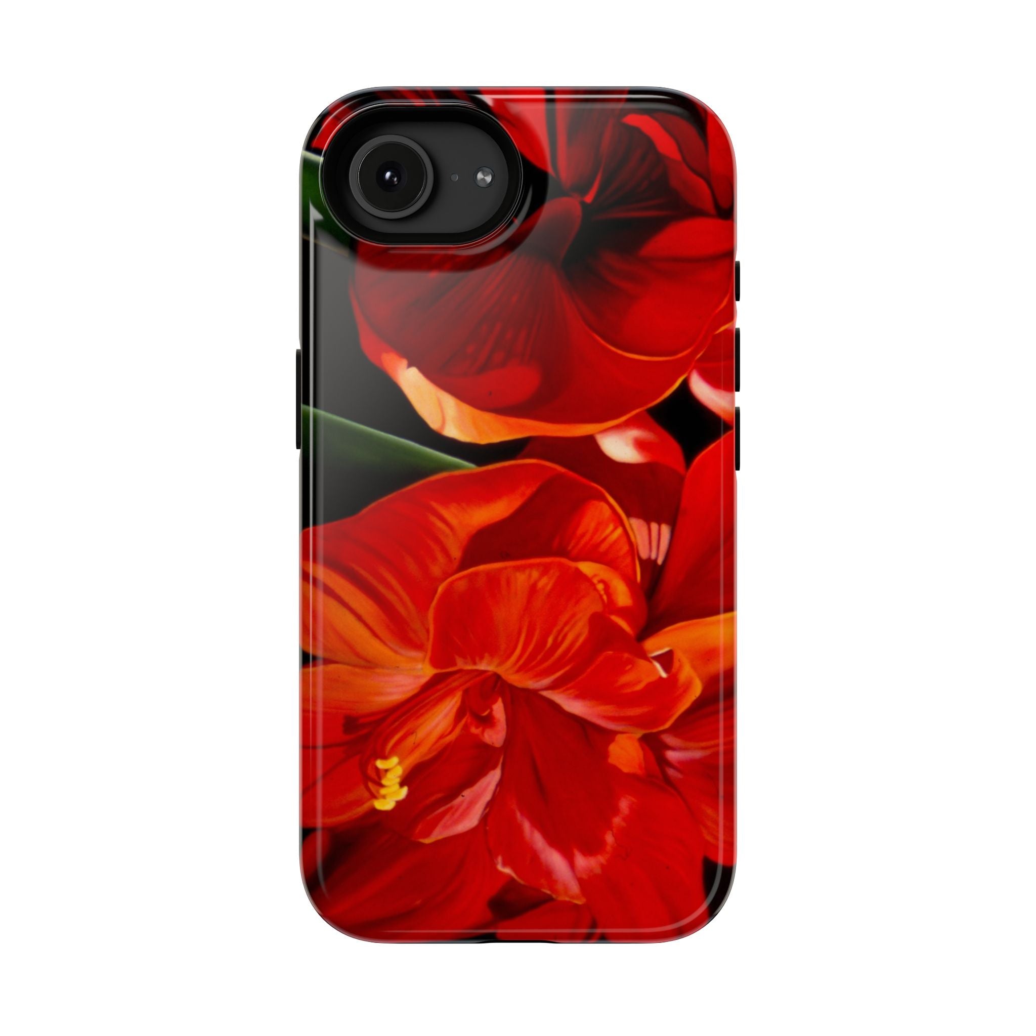 Phone case Lisa Herrera art print Red Amaryllis Floral Impact-Resistant Phone Case