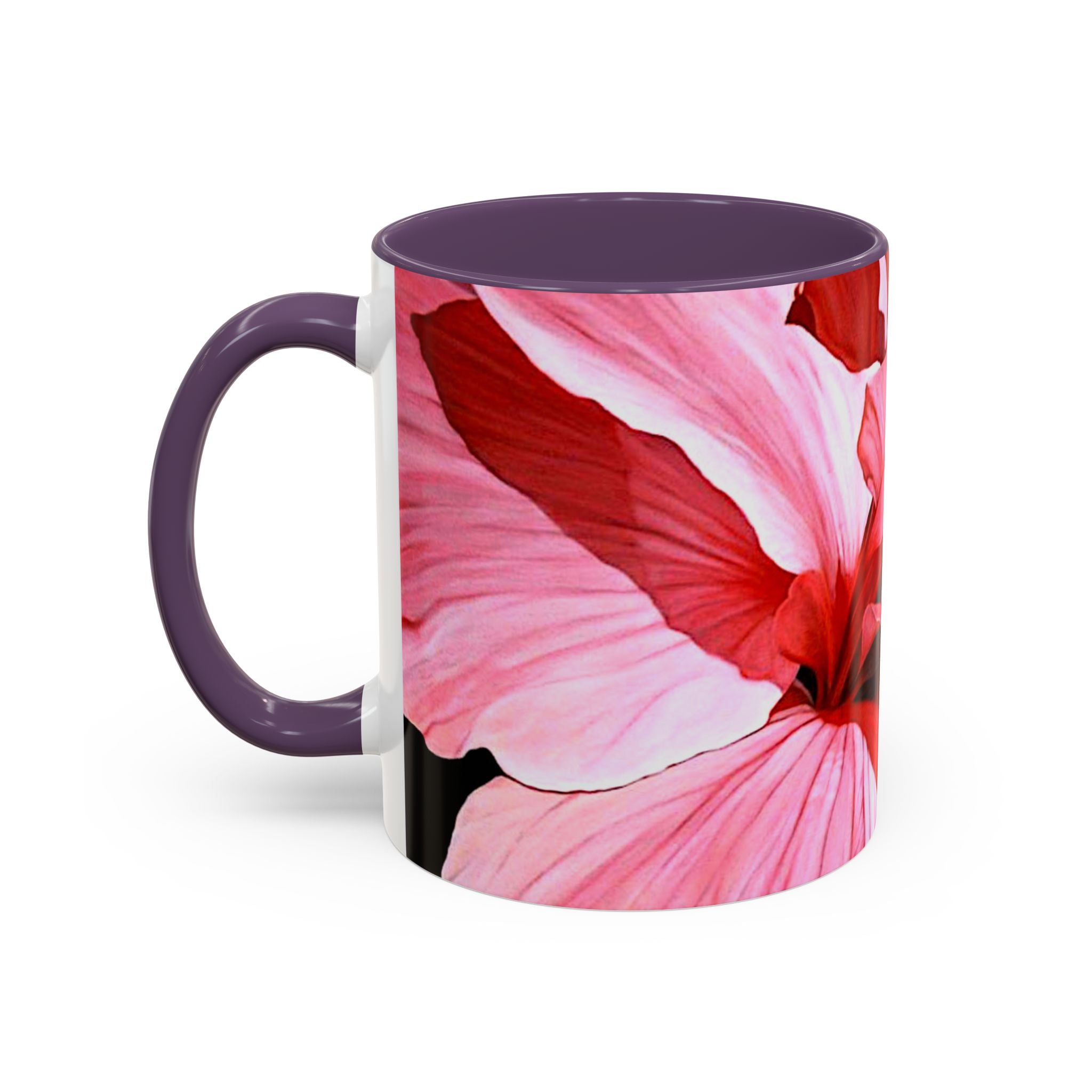 Coffee Mug Pink Hibiscus Painting (11, 15oz)