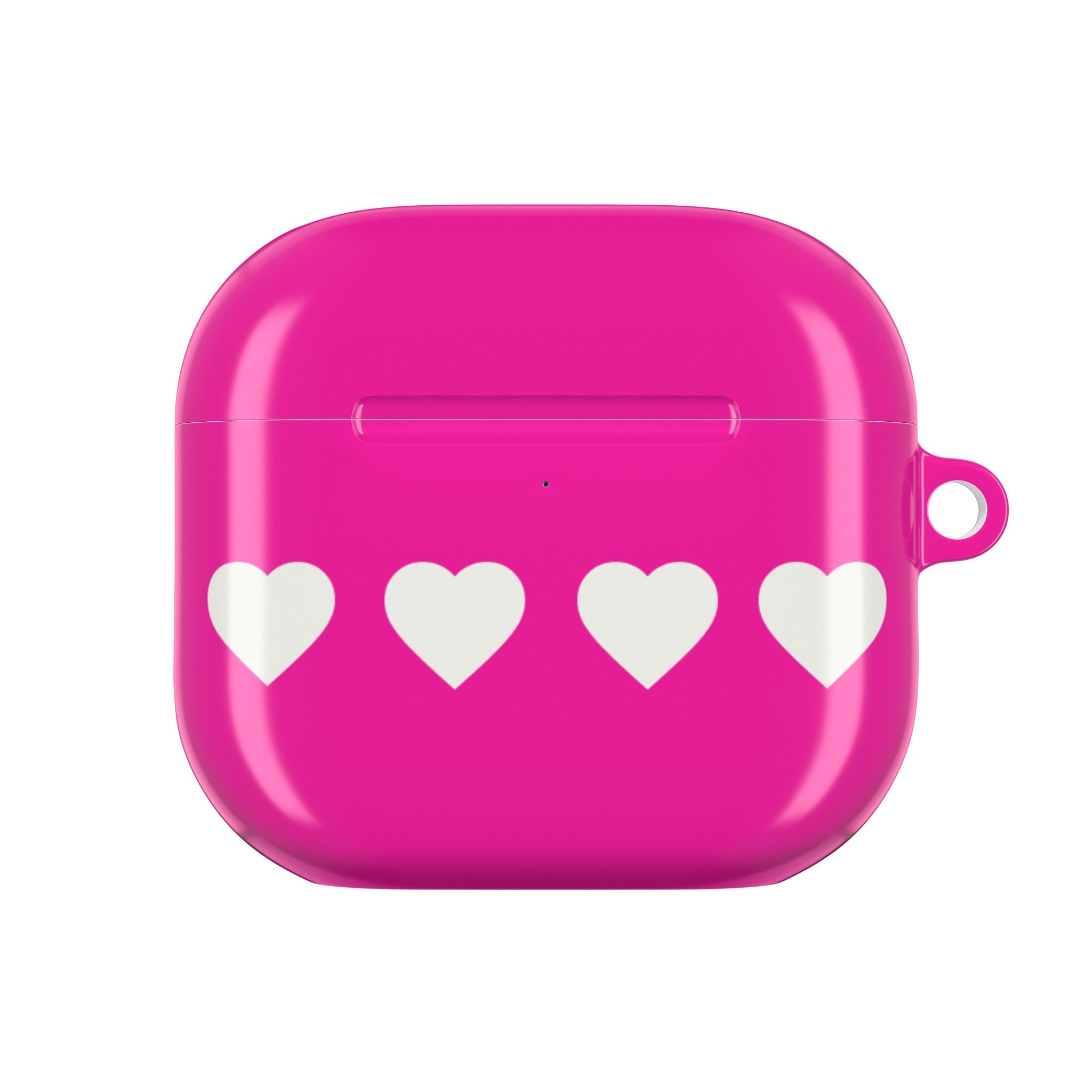 Air Pods white heart on pink AirPod Case — Waterproof  Protective Cover