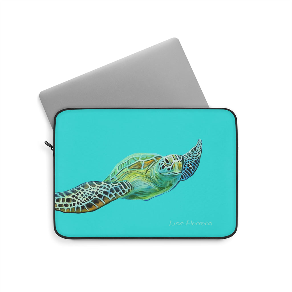 Laptop Sleeve Lisa Herrera art Sea Turtle - Turquoise Turtle Art Protective Case