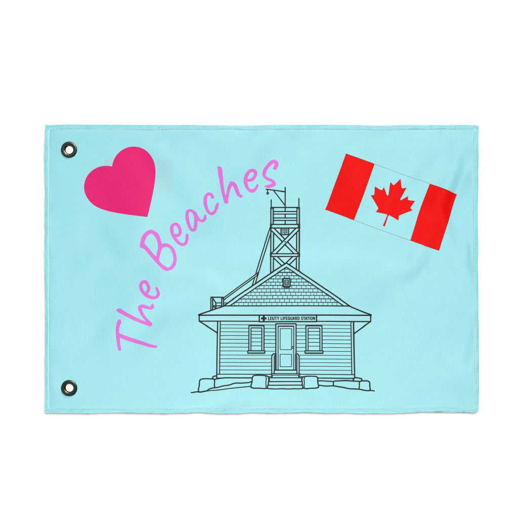 Outdoor Flag - The Beaches Leuty Stn with Canada flag