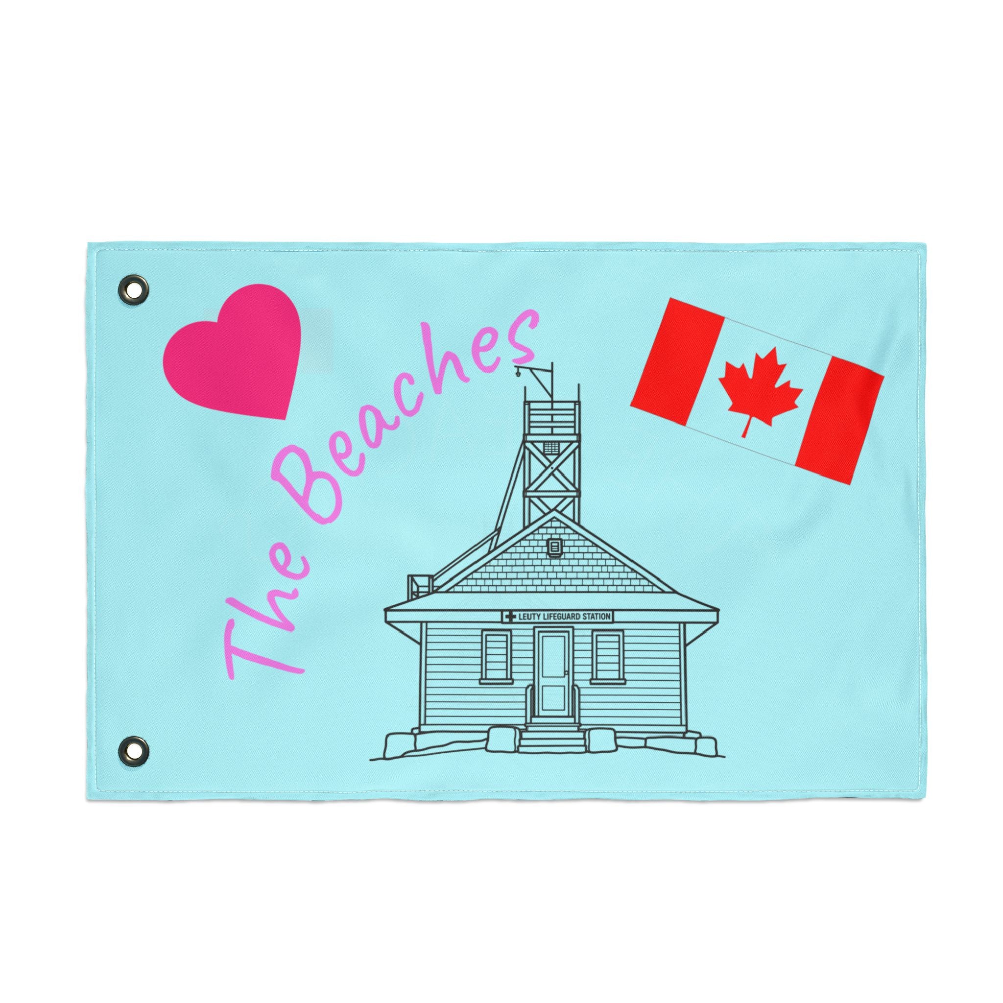 Outdoor Flag - The Beaches Leuty Stn with Canada flag