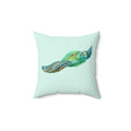 Throw Pillow Sea Turtle  - Aqua Coastal Decorative Cushion
