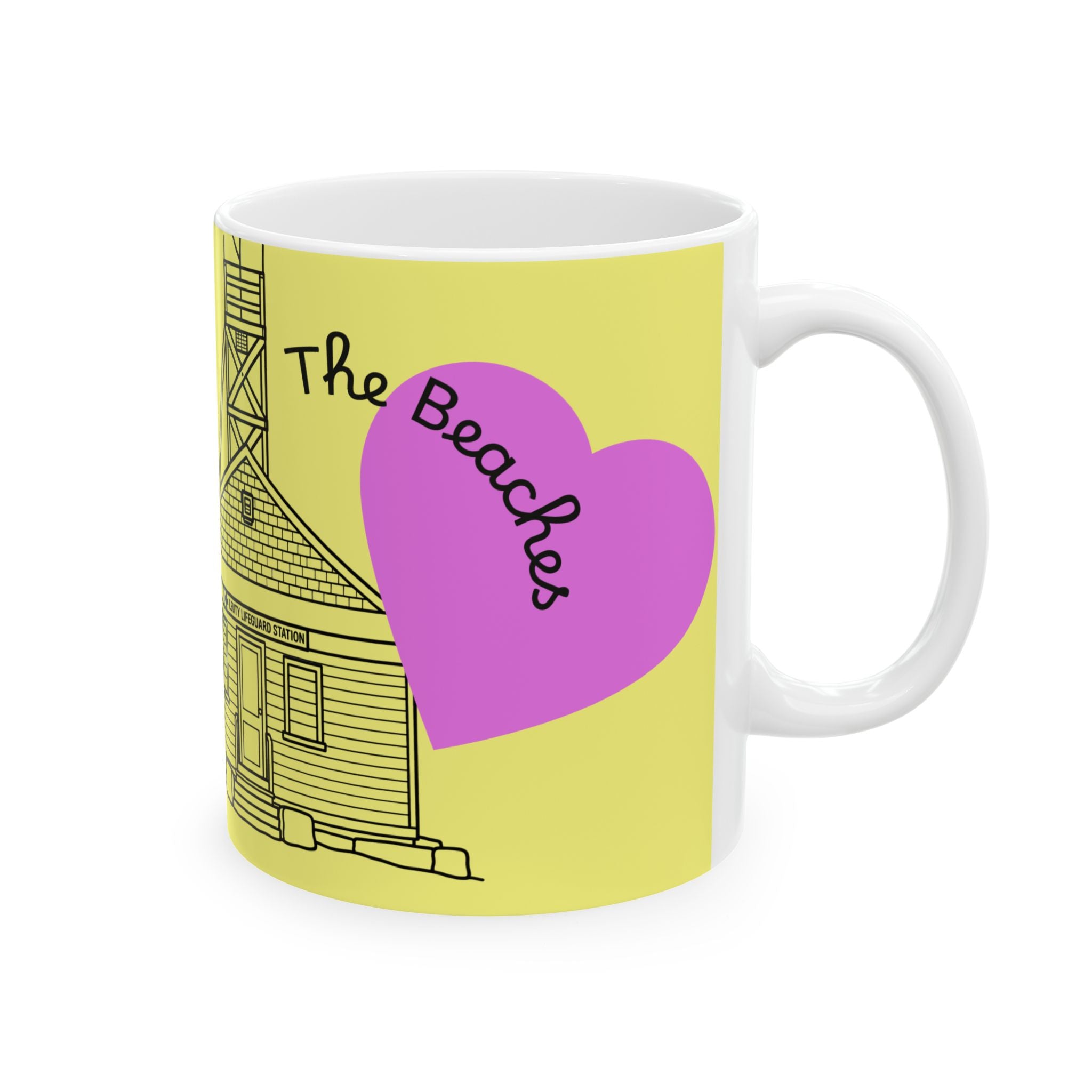 Toronto Beaches Ceramic Mug Yellow –  Leuty Stn Coffee Cup (11oz & 15oz)
