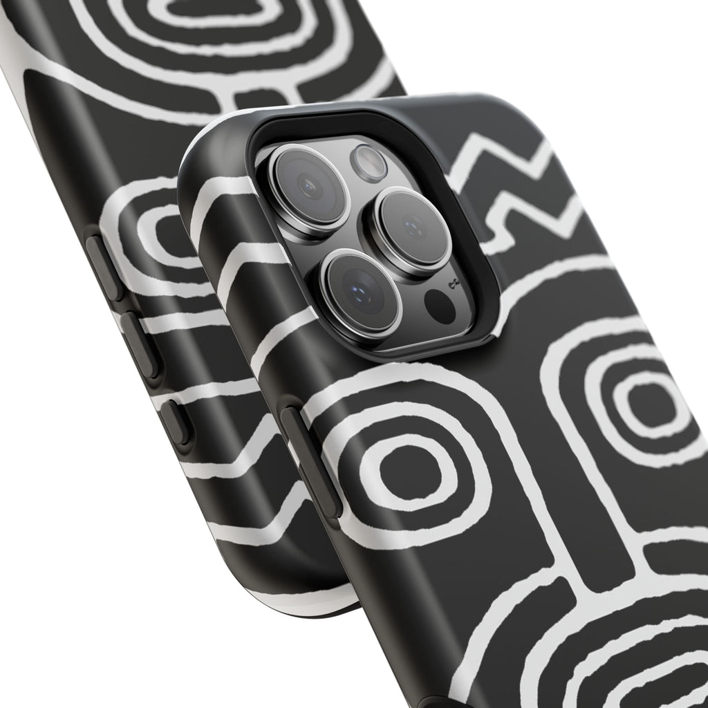 Phone Case — Black & White Tribal Mask Impact-Resistant Case