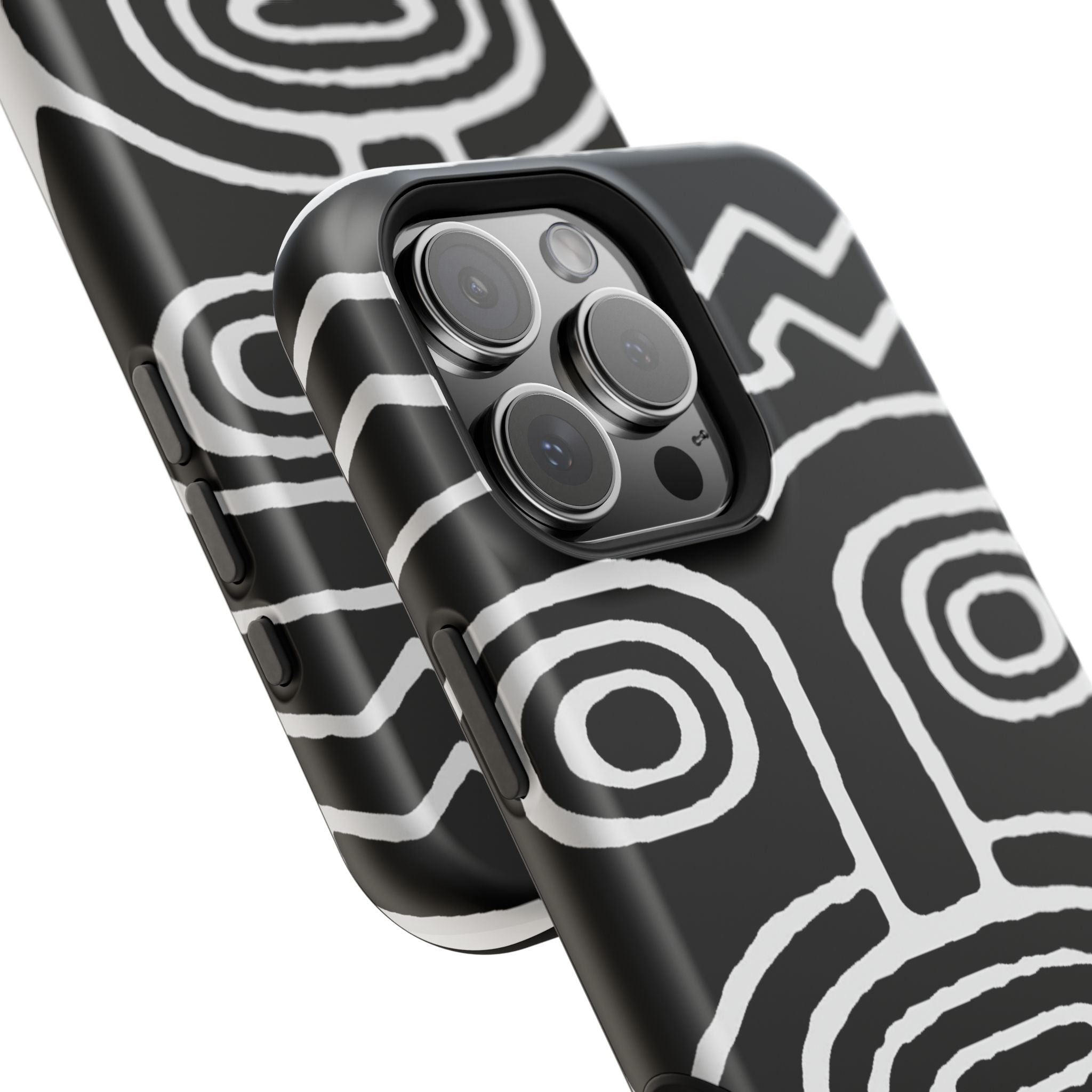 Phone Case — Black & White Tribal Mask Impact-Resistant Case